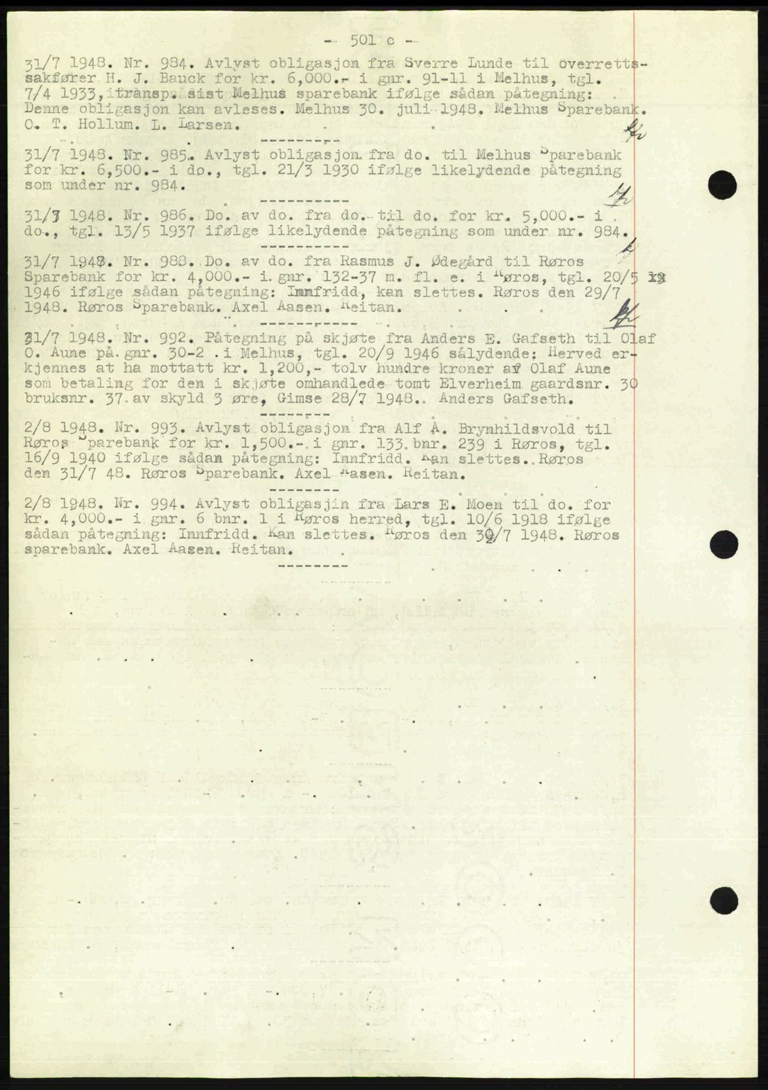 Gauldal sorenskriveri, SAT/A-0014/1/2/2C: Pantebok nr. A6, 1948-1948, Dagboknr: 984/1948