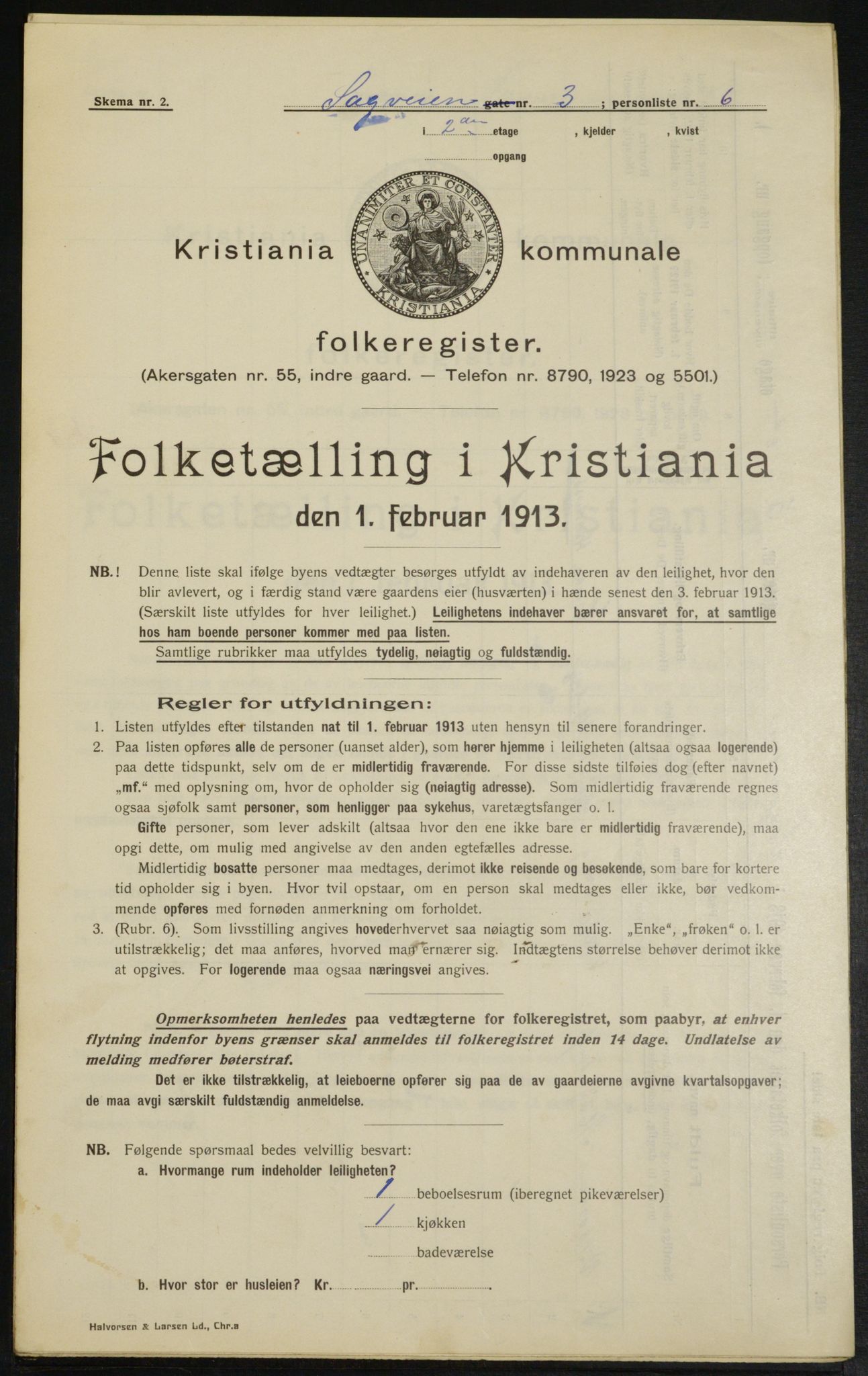 OBA, Kommunal folketelling 1.2.1913 for Kristiania, 1913, s. 86432