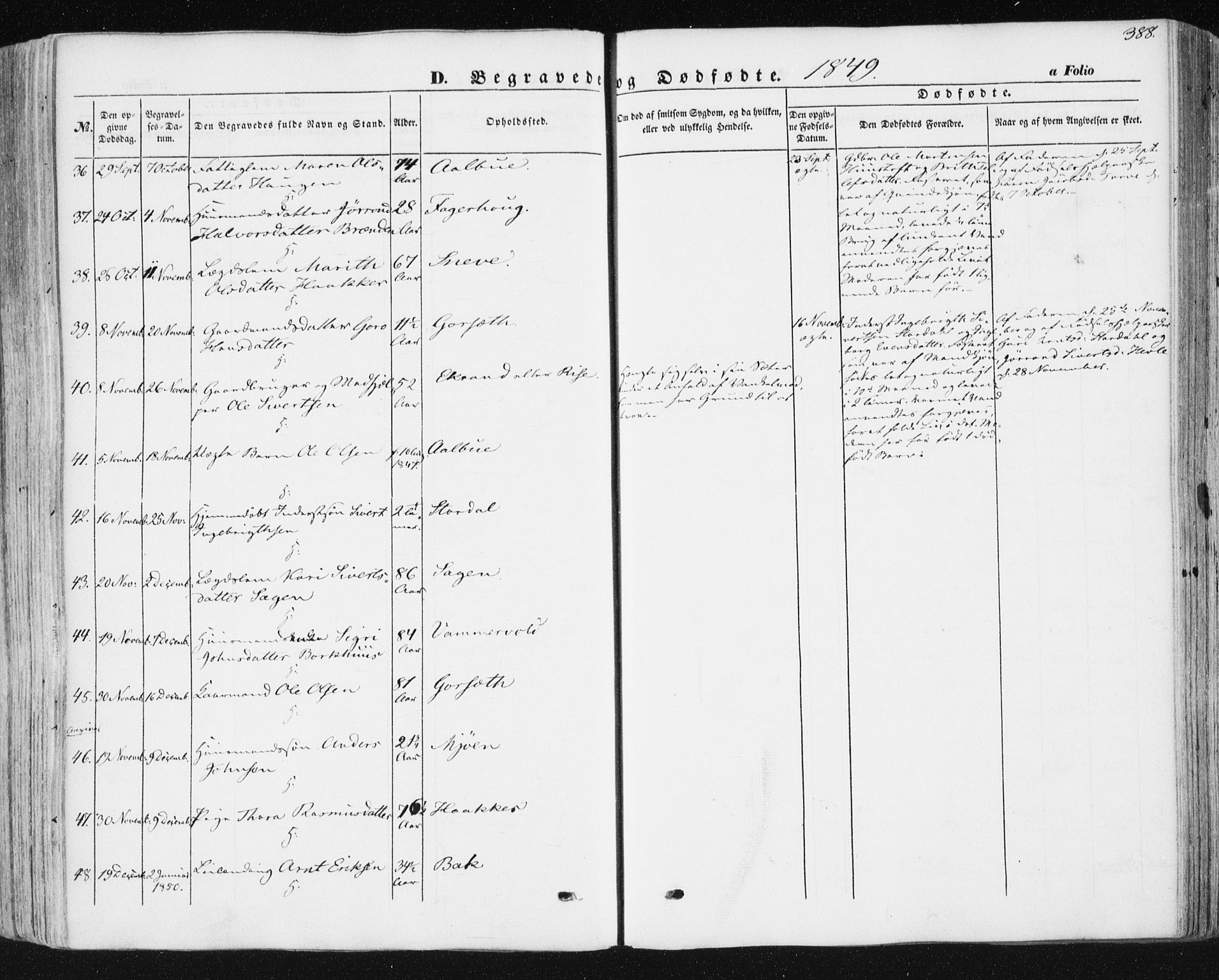 Ministerialprotokoller, klokkerbøker og fødselsregistre - Sør-Trøndelag, SAT/A-1456/678/L0899: Ministerialbok nr. 678A08, 1848-1872, s. 388