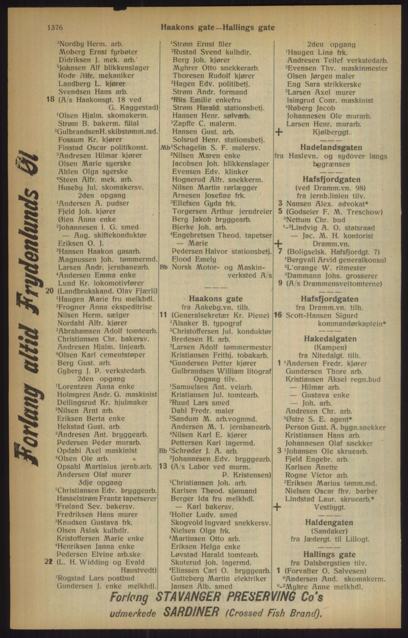 Kristiania/Oslo adressebok, PUBL/-, 1915, s. 1376