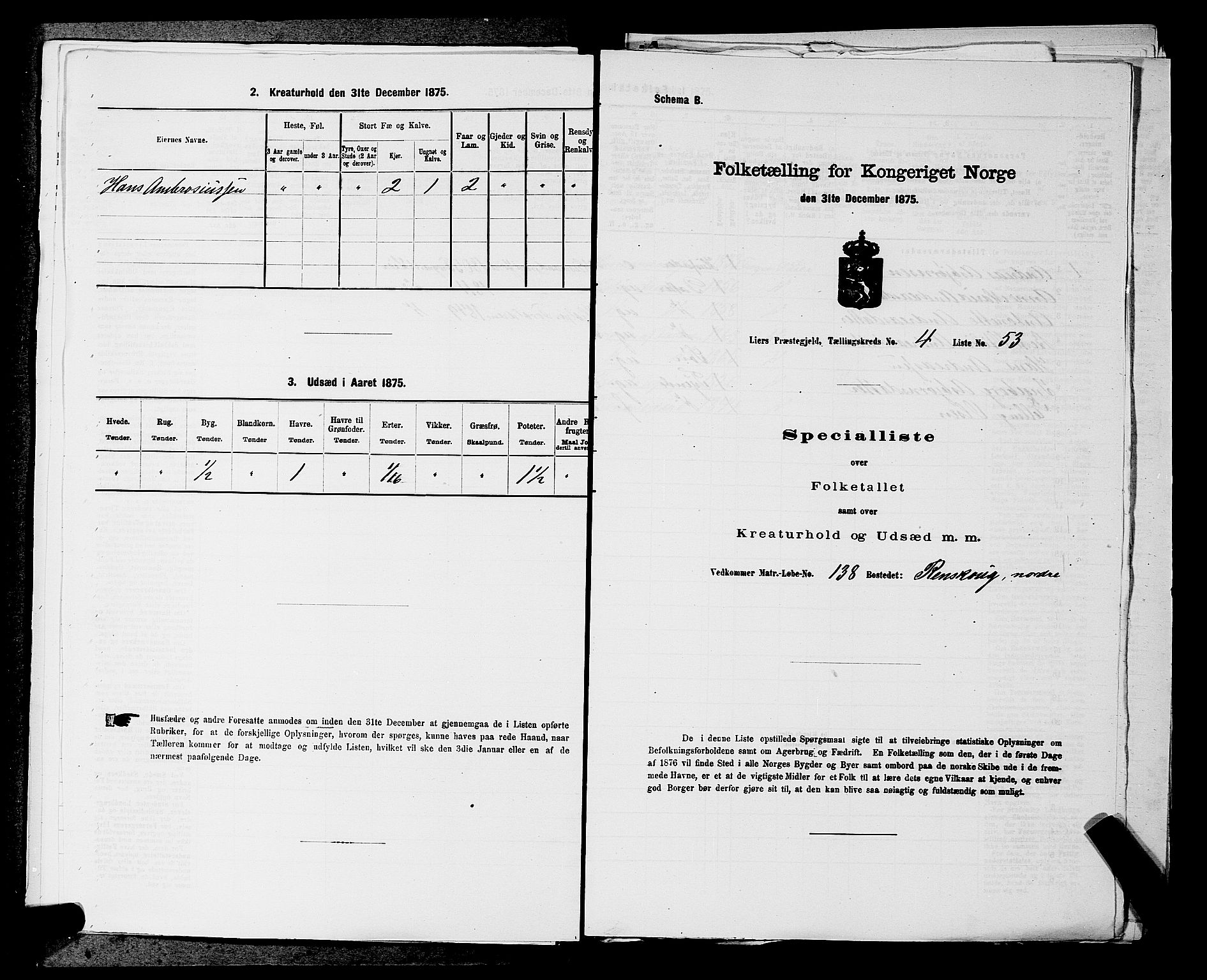 SAKO, Folketelling 1875 for 0626P Lier prestegjeld, 1875, s. 810