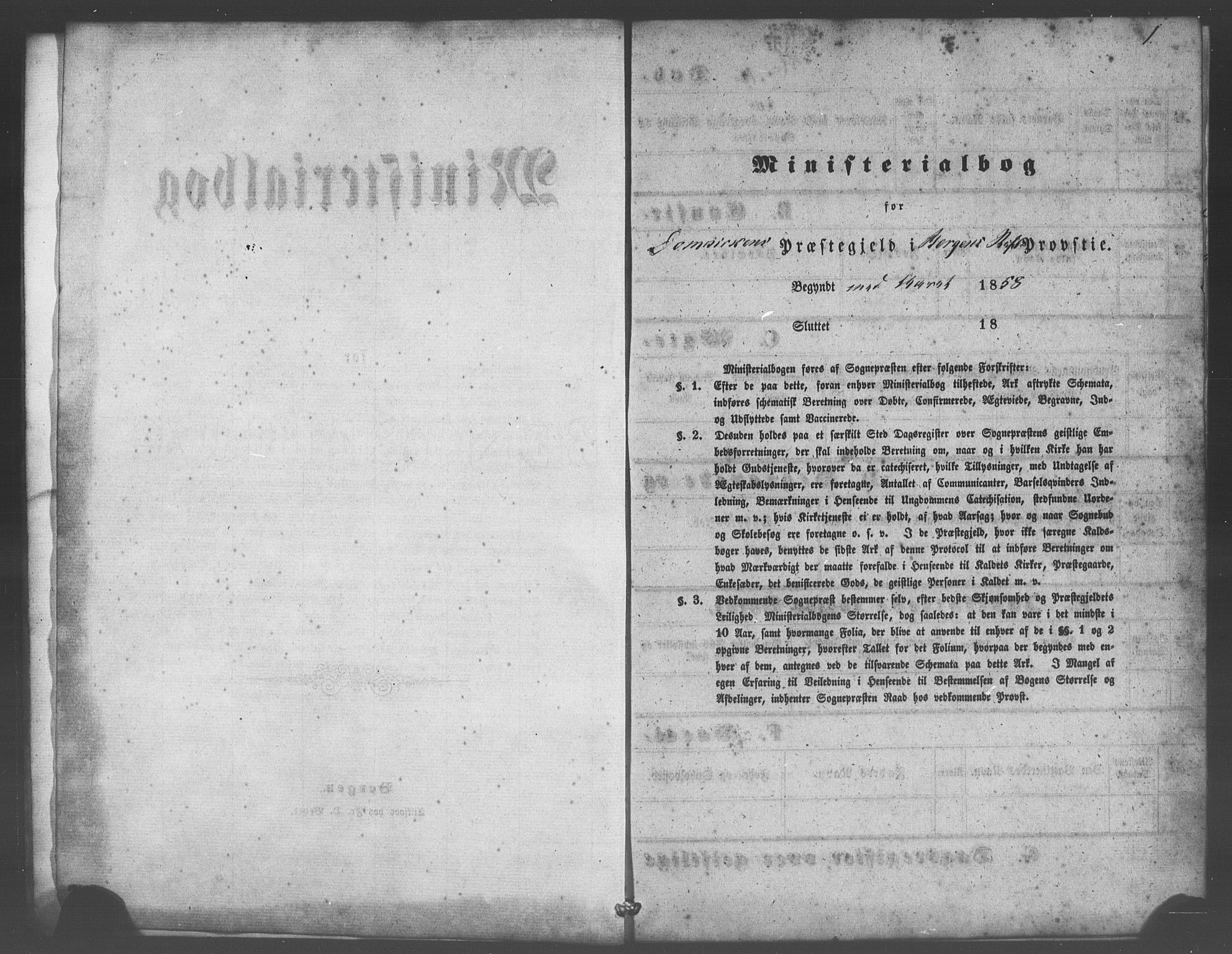 Domkirken sokneprestembete, SAB/A-74801/H/Haa/L0048: Ministerialbok nr. F 3, 1858-1874, s. 1