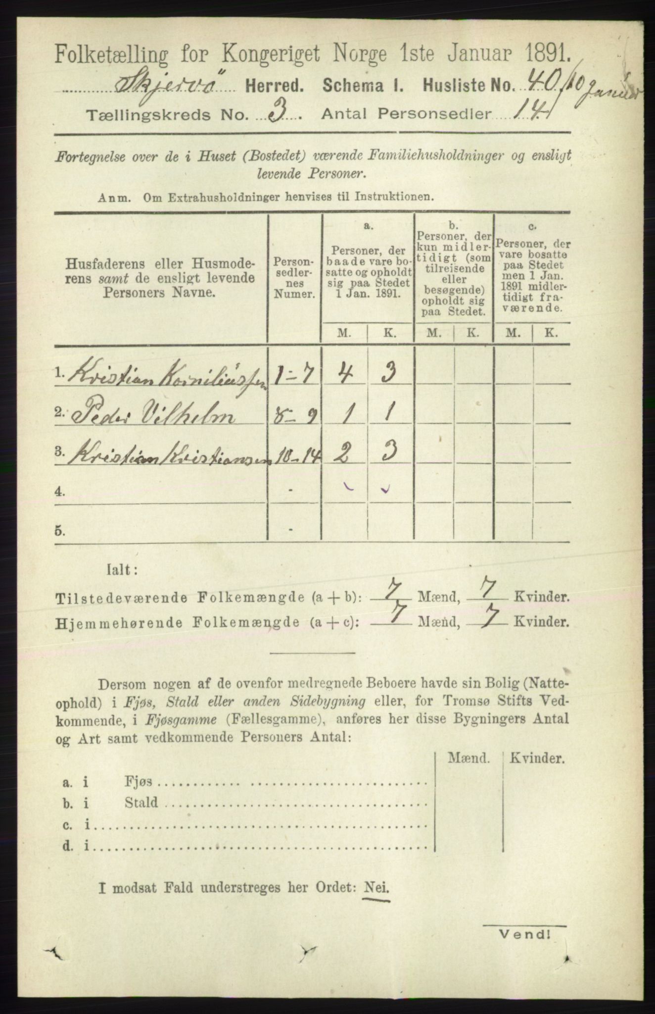 RA, Folketelling 1891 for 1941 Skjervøy herred, 1891, s. 1834
