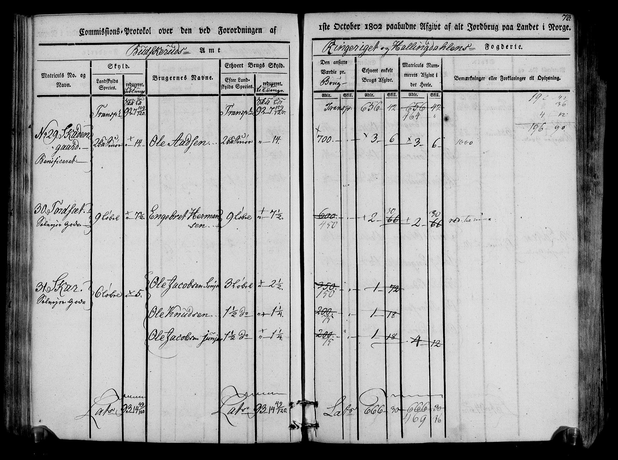 Rentekammeret inntil 1814, Realistisk ordnet avdeling, AV/RA-EA-4070/N/Ne/Nea/L0047: Ringerike og Hallingdal fogderi. Kommisjonsprotokoll for Nes prestegjeld, 1803, s. 76