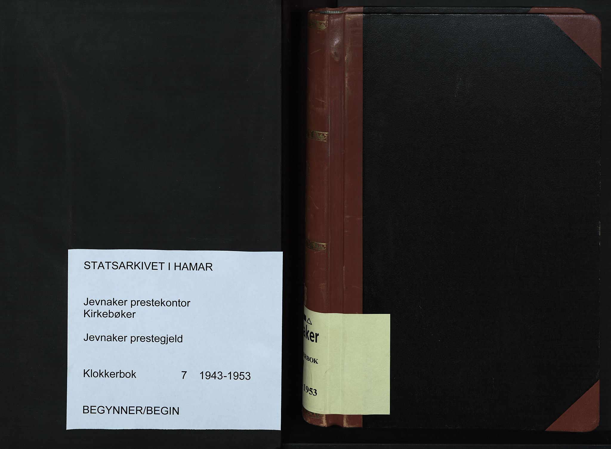Jevnaker prestekontor, SAH/PREST-116/H/Ha/Hab/L0007: Klokkerbok nr. 7, 1943-1953
