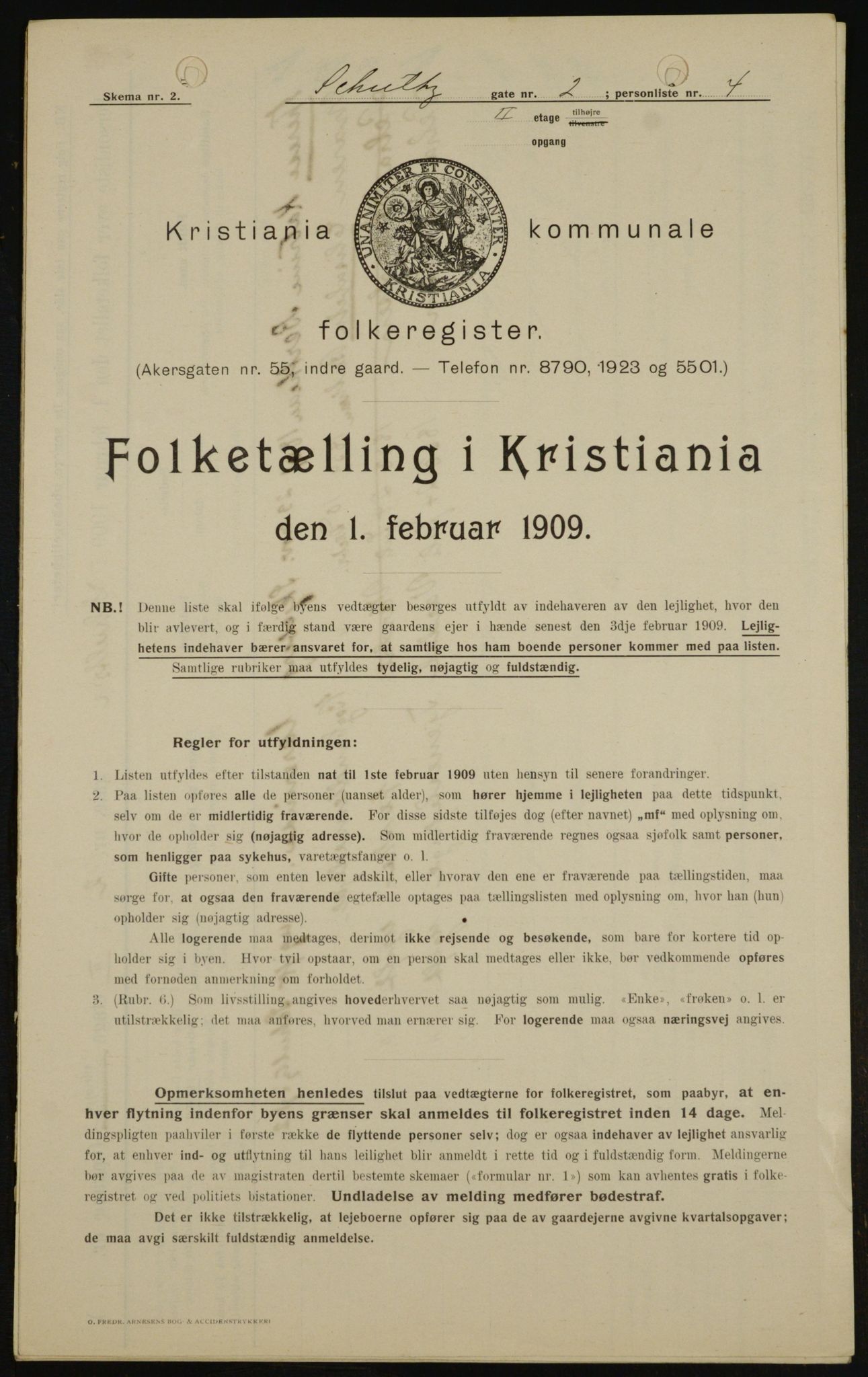 OBA, Kommunal folketelling 1.2.1909 for Kristiania kjøpstad, 1909, s. 82290