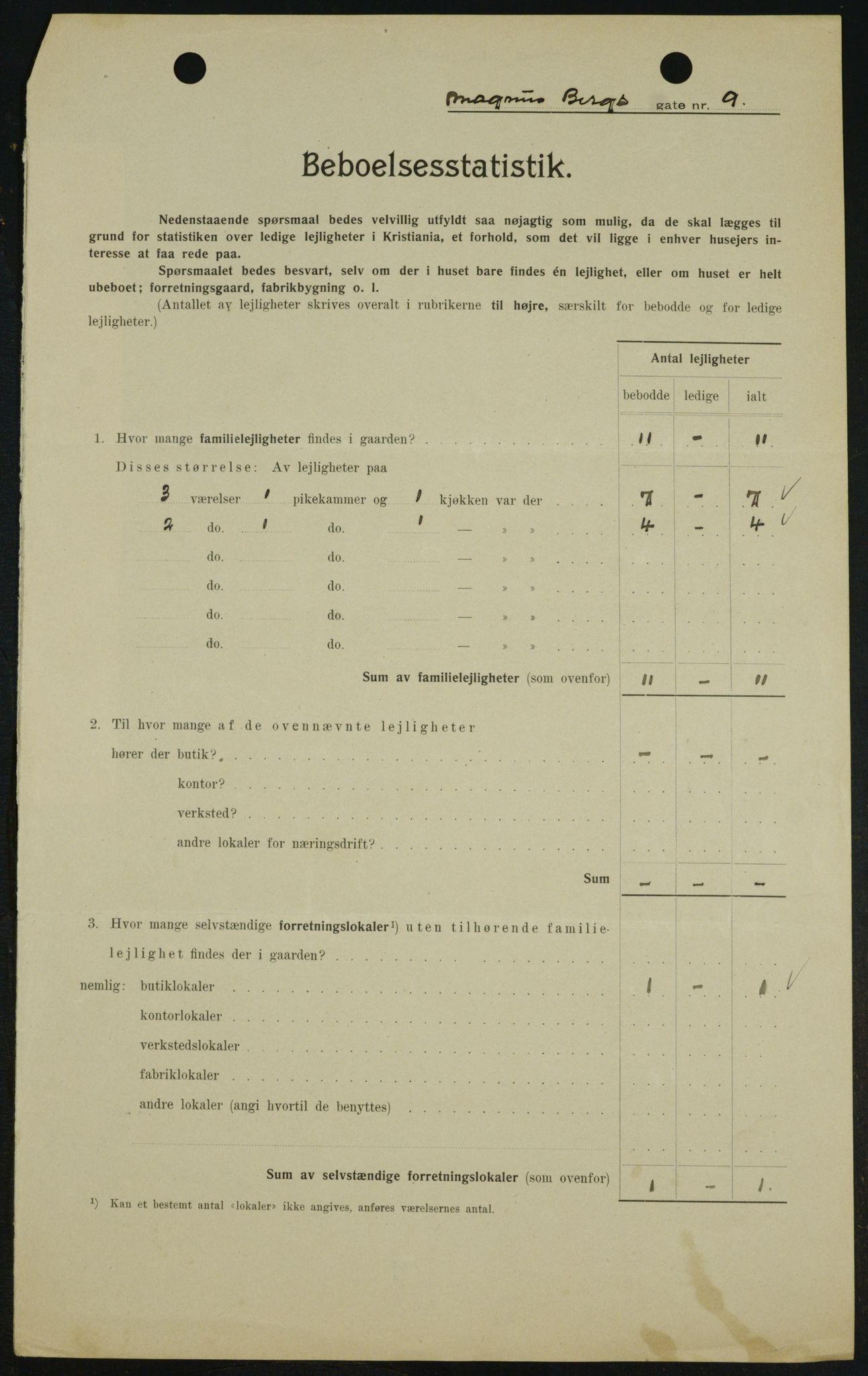 OBA, Kommunal folketelling 1.2.1909 for Kristiania kjøpstad, 1909, s. 53838