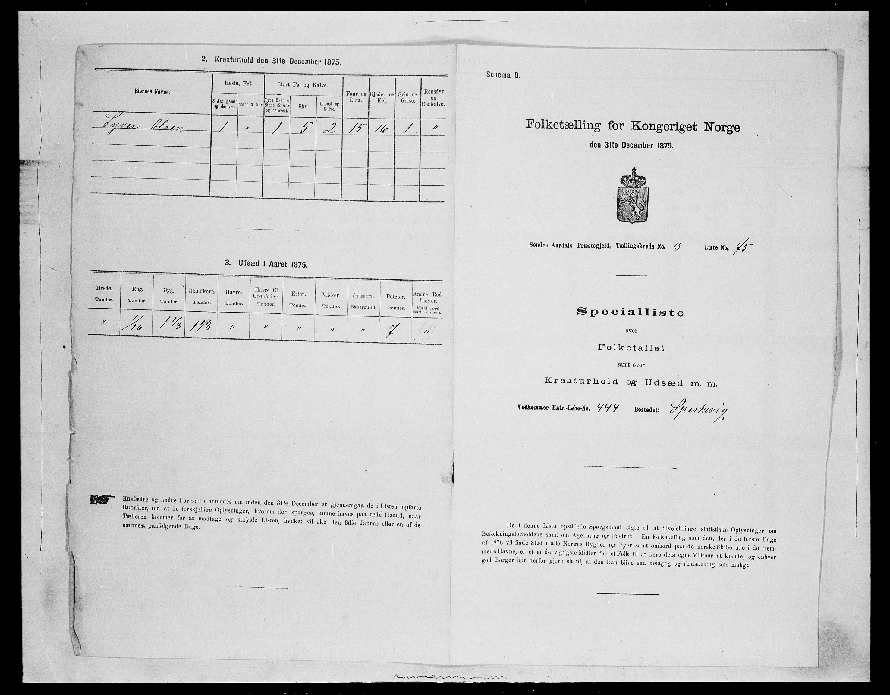 SAH, Folketelling 1875 for 0540P Sør-Aurdal prestegjeld, 1875, s. 675