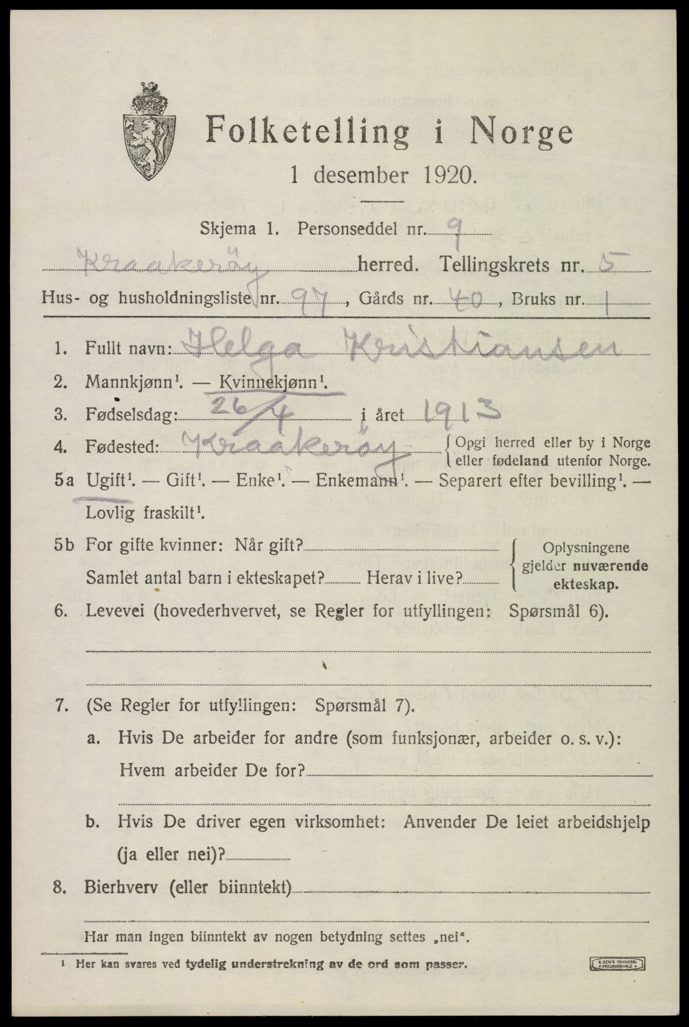 SAO, Folketelling 1920 for 0133 Kråkerøy herred, 1920, s. 7494