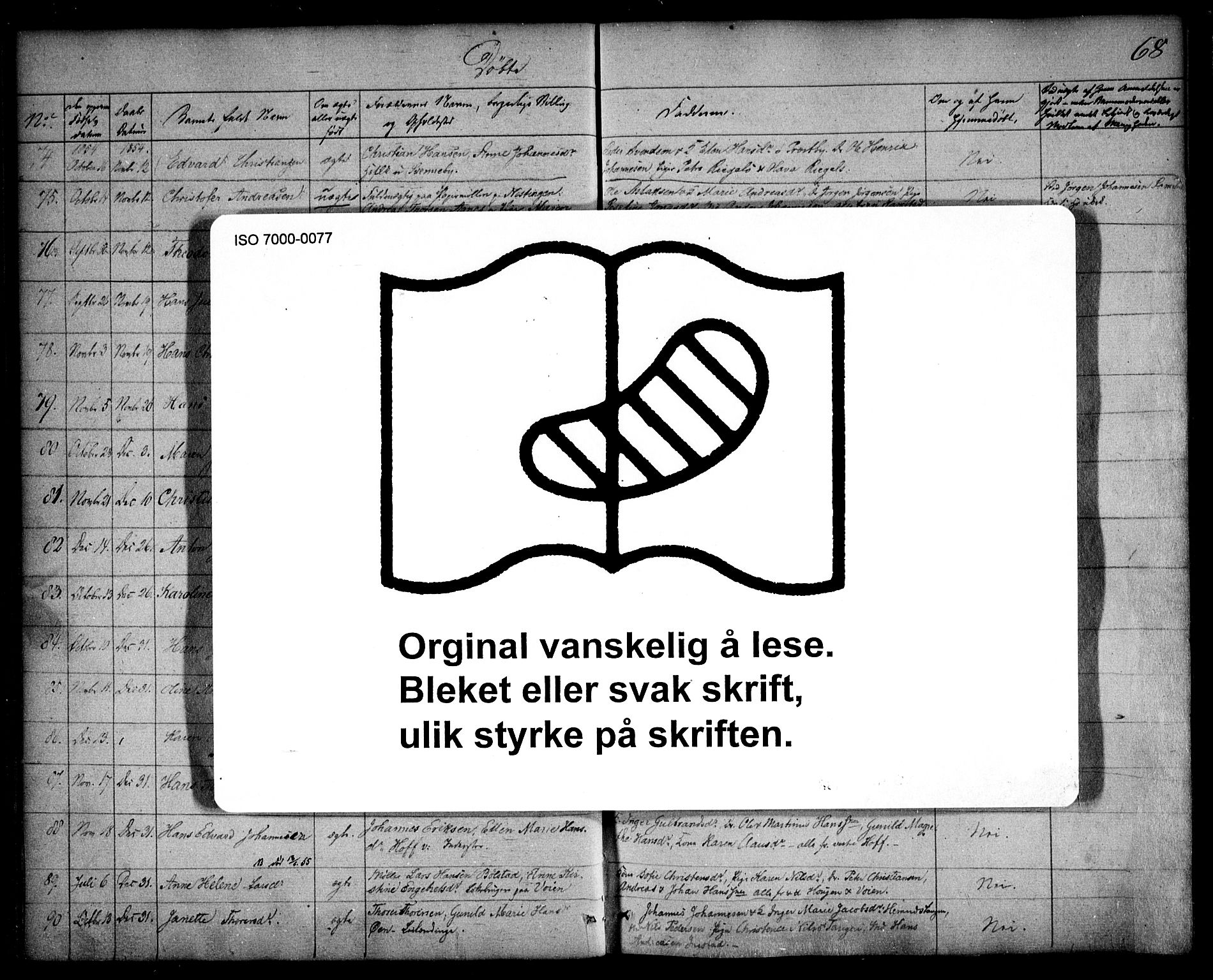 Spydeberg prestekontor Kirkebøker, AV/SAO-A-10924/F/Fa/L0005: Ministerialbok nr. I 5, 1842-1862, s. 68