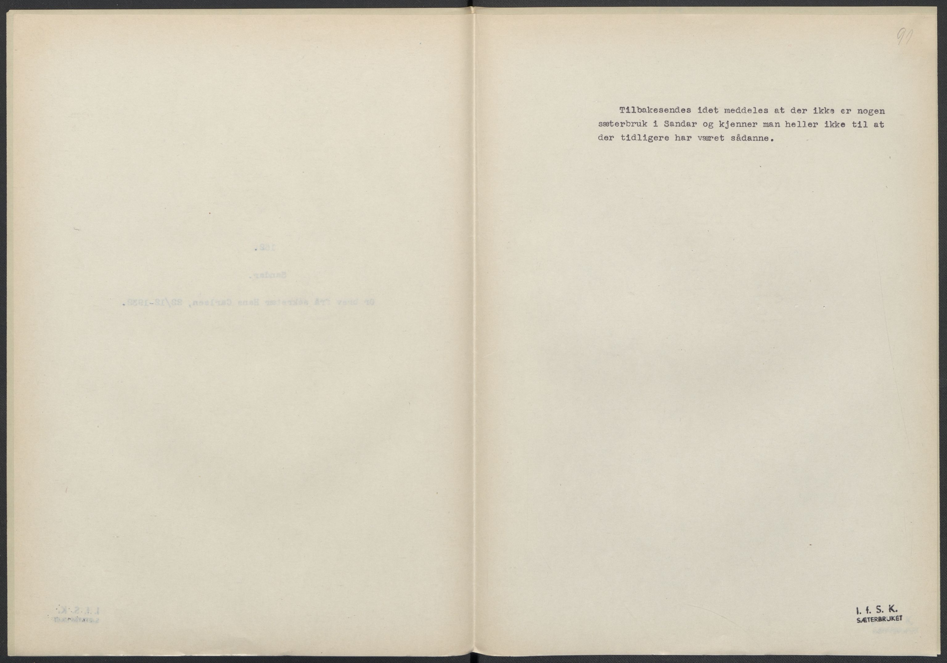Instituttet for sammenlignende kulturforskning, AV/RA-PA-0424/F/Fc/L0006/0003: Eske B6: / Vestfold (perm XV), 1932-1935, s. 91