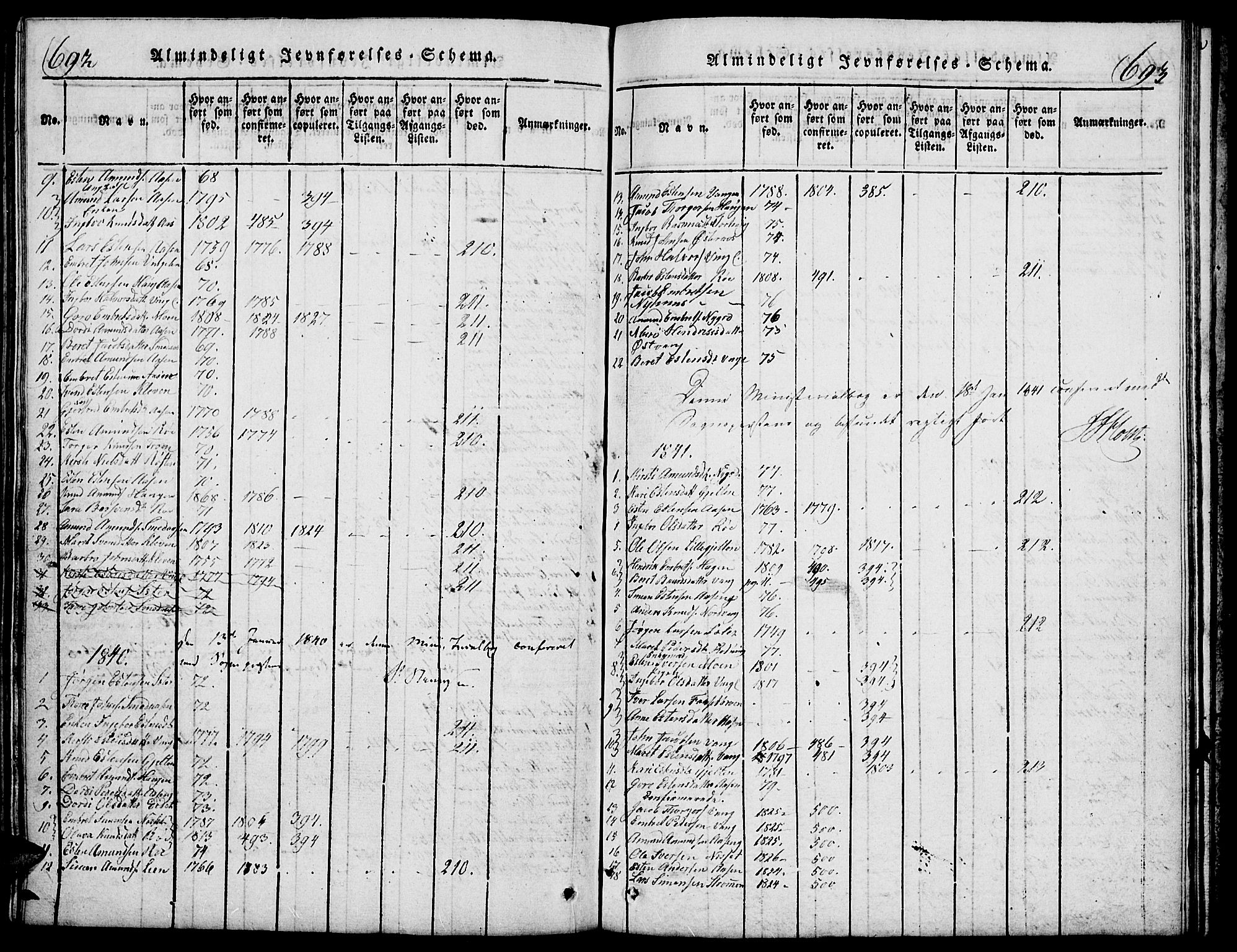 Tolga prestekontor, AV/SAH-PREST-062/L/L0003: Klokkerbok nr. 3, 1815-1862, s. 692-693