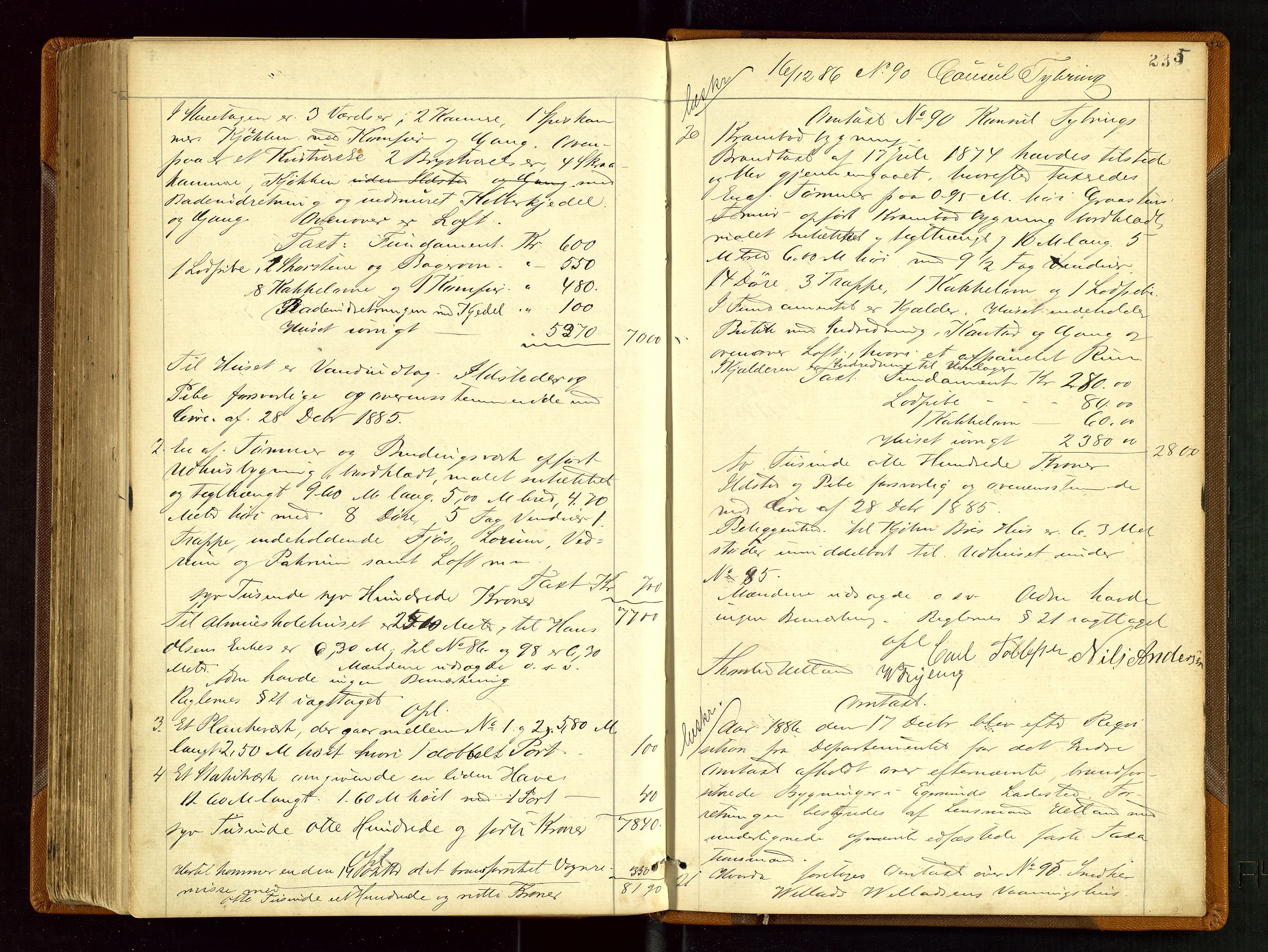 Eigersund lensmannskontor, AV/SAST-A-100171/God/L0003: "Brandtaxationsprotokol", 1874-1886, s. 234b-235a