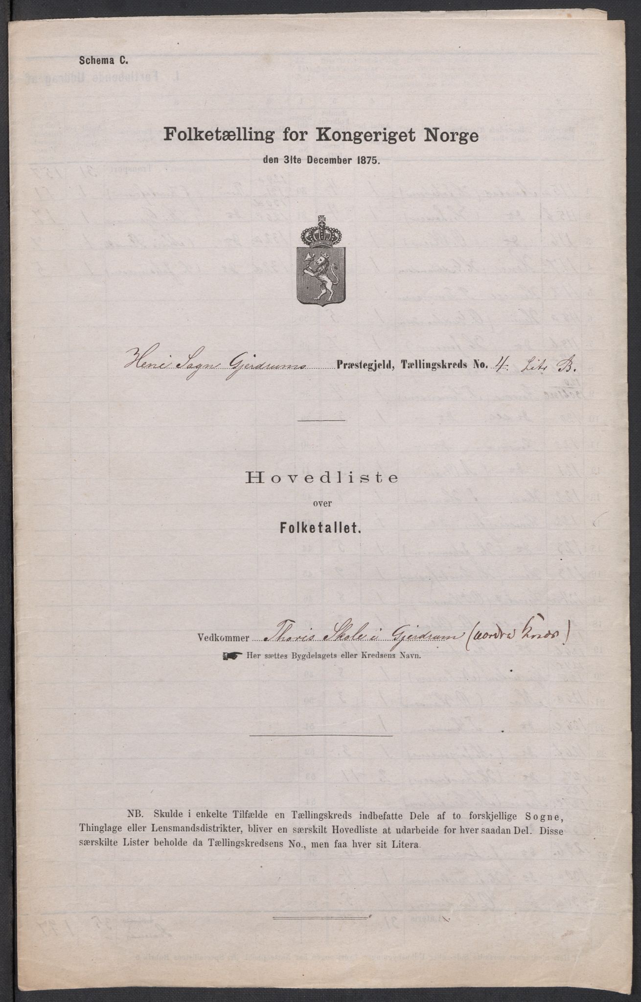 RA, Folketelling 1875 for 0234P Gjerdrum prestegjeld, 1875, s. 16