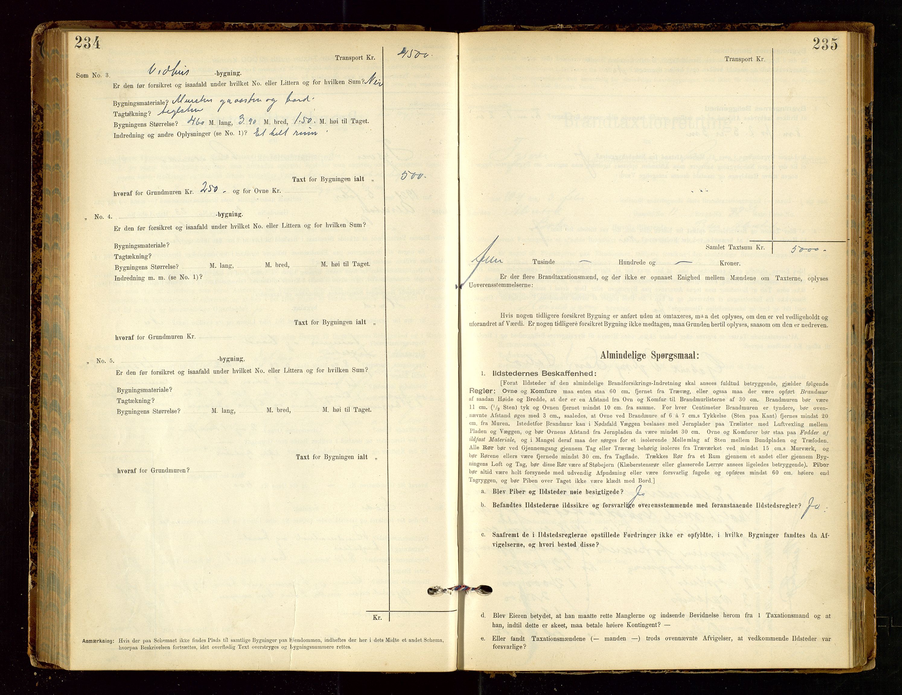 Tysvær lensmannskontor, AV/SAST-A-100192/Gob/L0002: "Brandtakstprotokol for Lensmanden i Tysvær", 1901-1932, s. 234-235