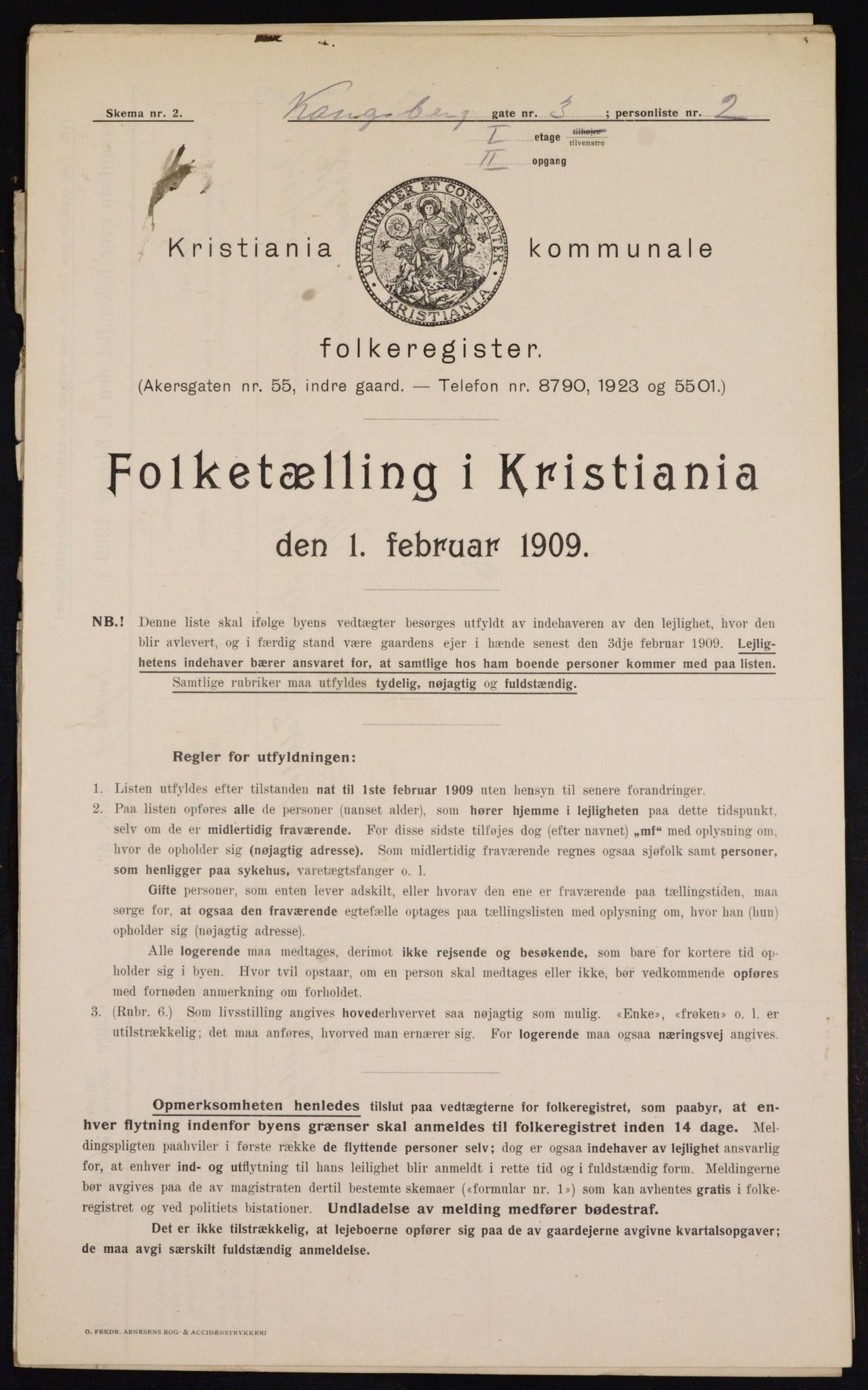 OBA, Kommunal folketelling 1.2.1909 for Kristiania kjøpstad, 1909, s. 48342