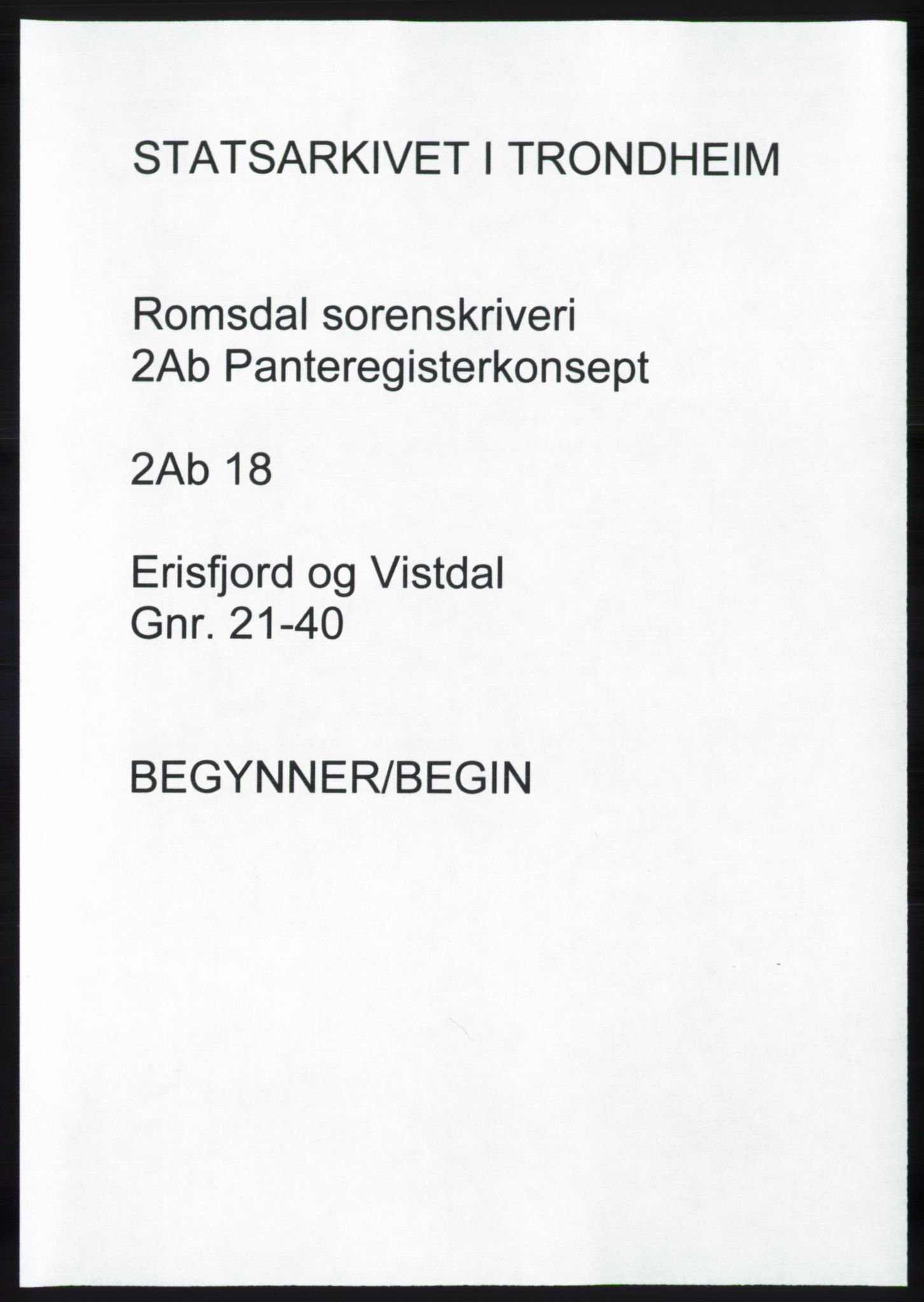 Romsdal sorenskriveri, SAT/A-4149/1/2/2Ab/L0018: Panteregister nr. 18