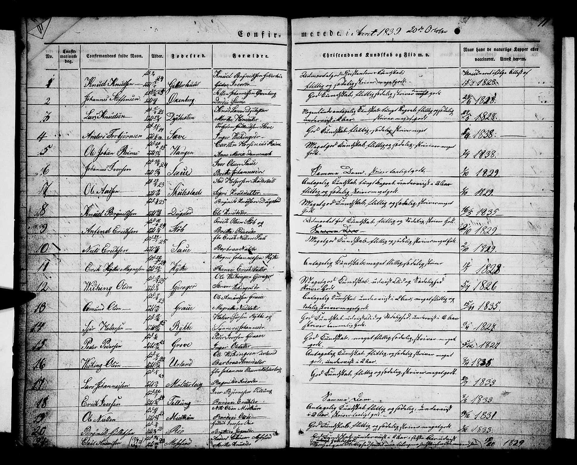 Voss sokneprestembete, AV/SAB-A-79001/H/Haa: Ministerialbok nr. A 14, 1837-1847, s. 11