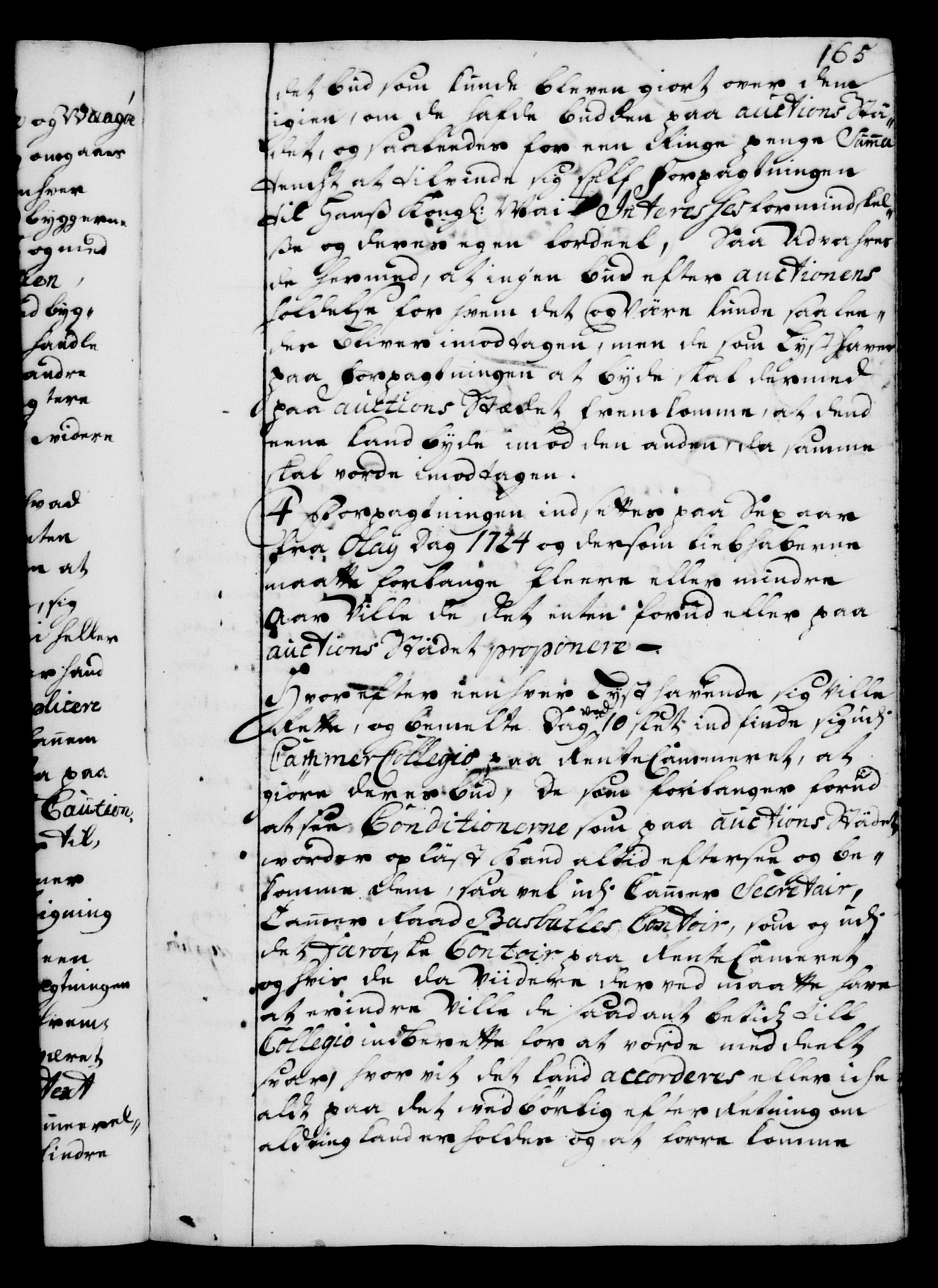 Rentekammeret, Kammerkanselliet, RA/EA-3111/G/Gg/Gga/L0002: Norsk ekspedisjonsprotokoll med register (merket RK 53.2), 1723-1727, s. 165