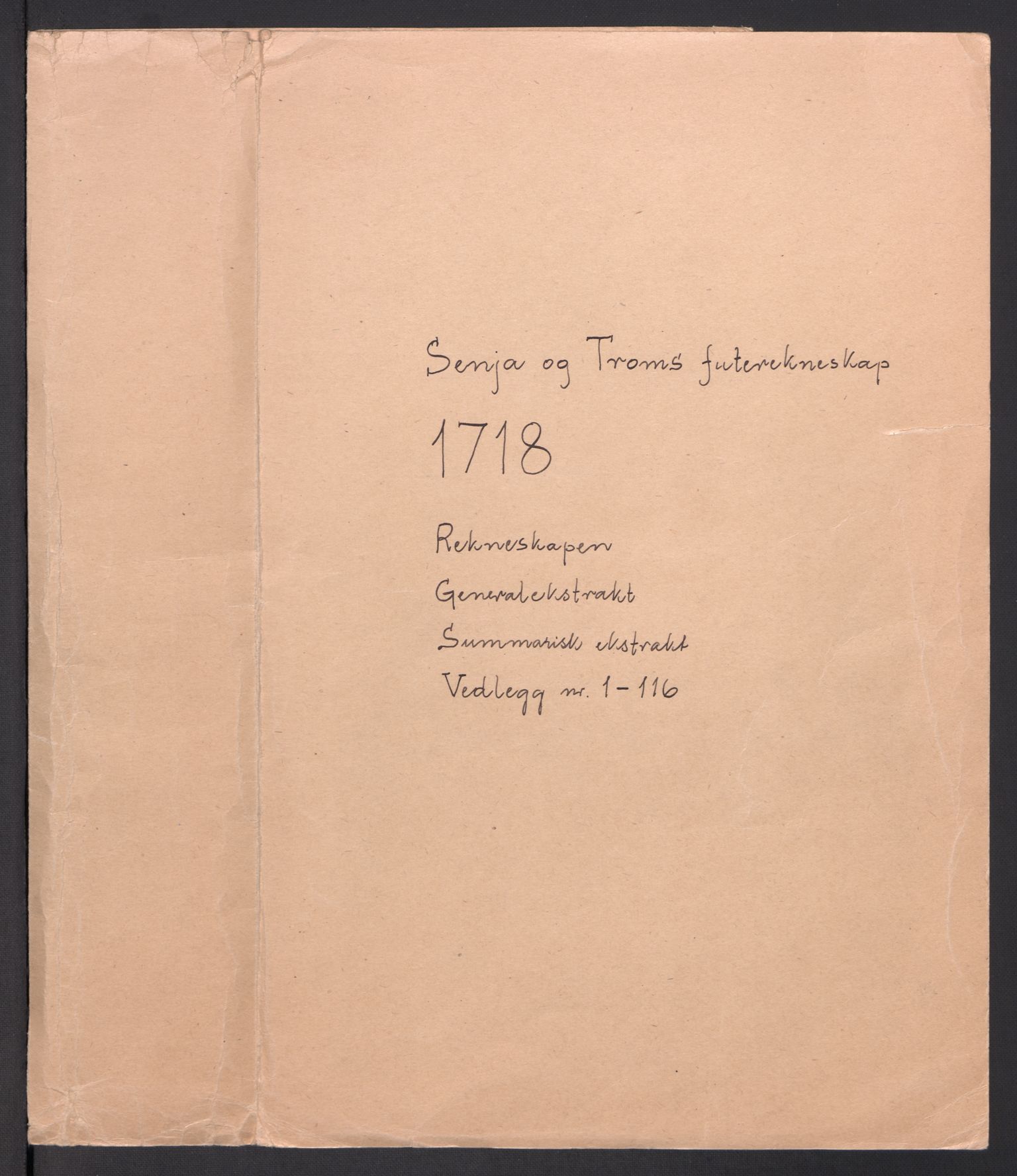Rentekammeret inntil 1814, Reviderte regnskaper, Fogderegnskap, RA/EA-4092/R68/L4764: Fogderegnskap Senja og Troms, 1718, s. 2