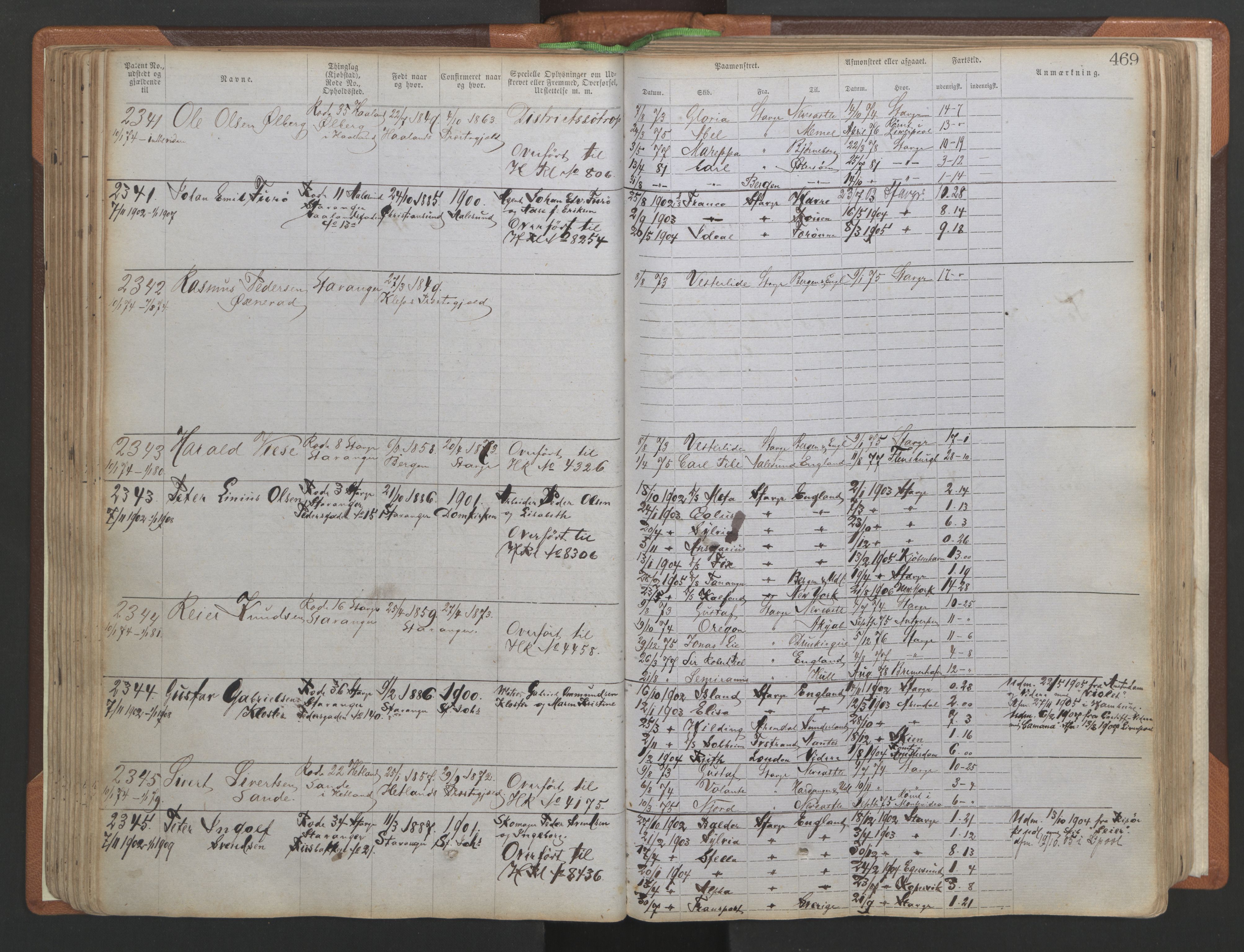 Stavanger sjømannskontor, AV/SAST-A-102006/F/Ff/L0005: Annotasjonsrulle No 1, patentnr. 1786-3585 (del 2), 1872-1900, s. 116