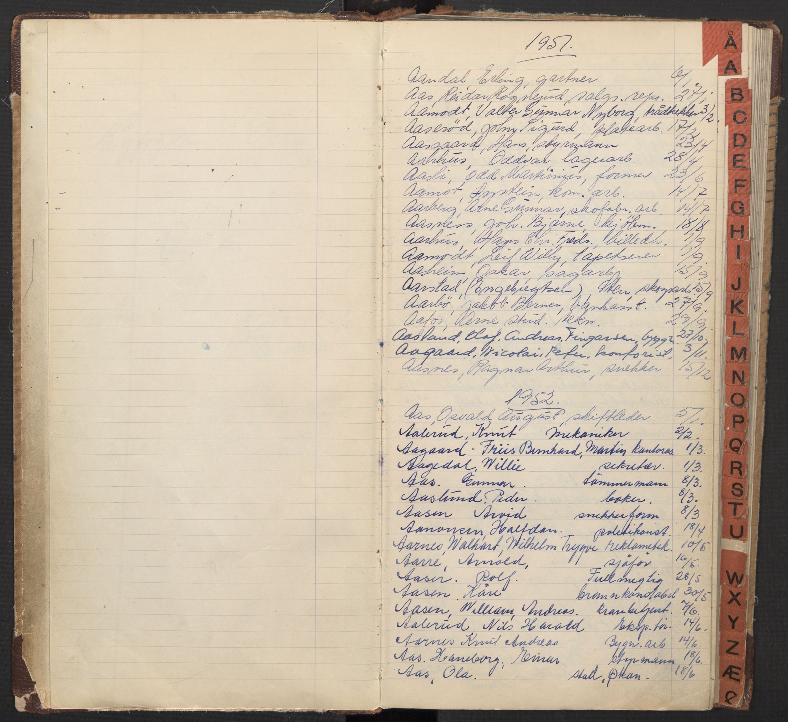 Oslo byfogd avd. I, AV/SAO-A-10220/L/La/L0008: Vigselsregister, 1951-1954, s. 3