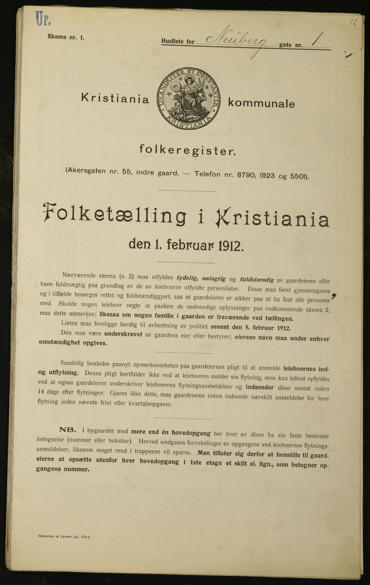 OBA, Kommunal folketelling 1.2.1912 for Kristiania, 1912, s. 70229