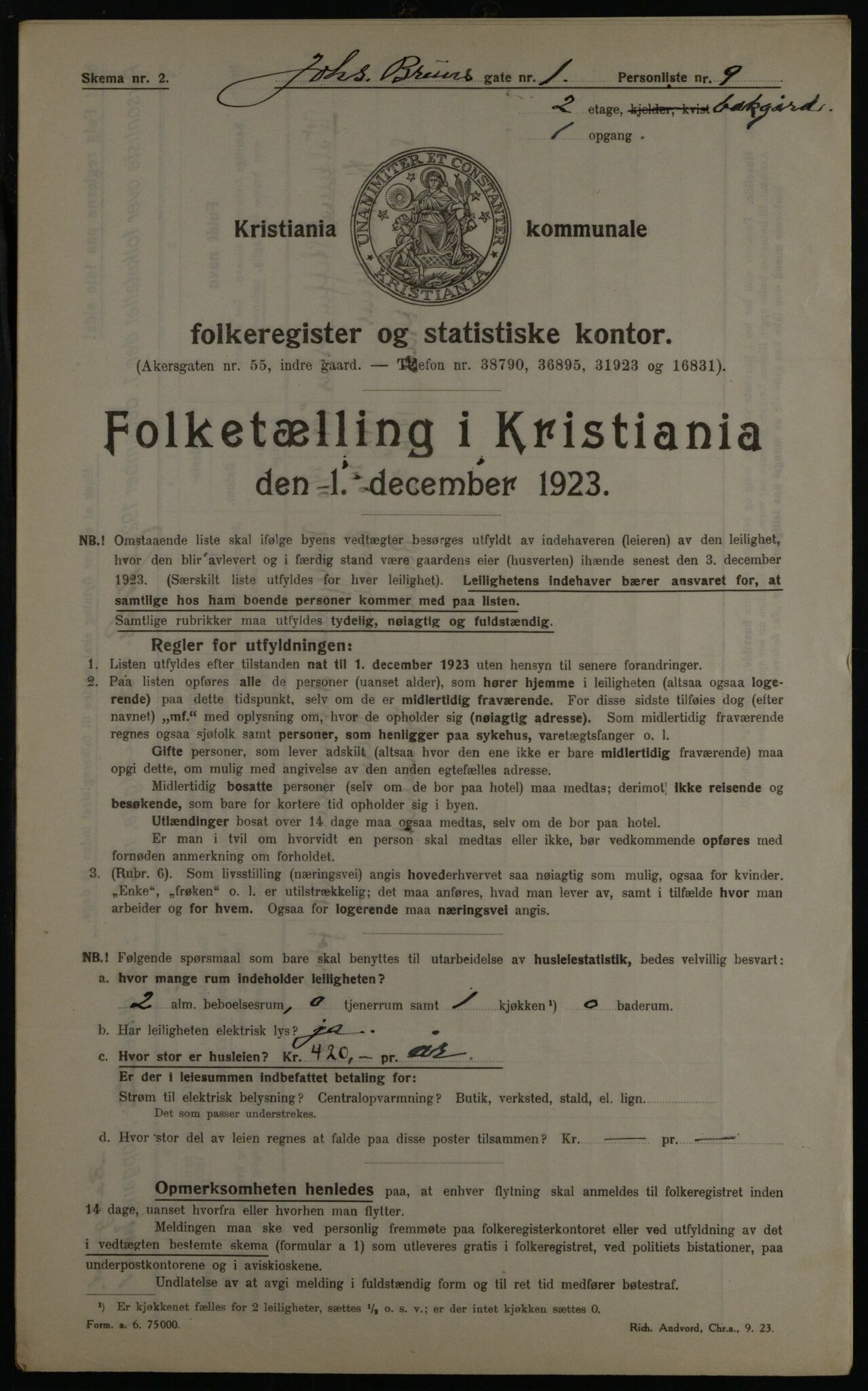 OBA, Kommunal folketelling 1.12.1923 for Kristiania, 1923, s. 52641