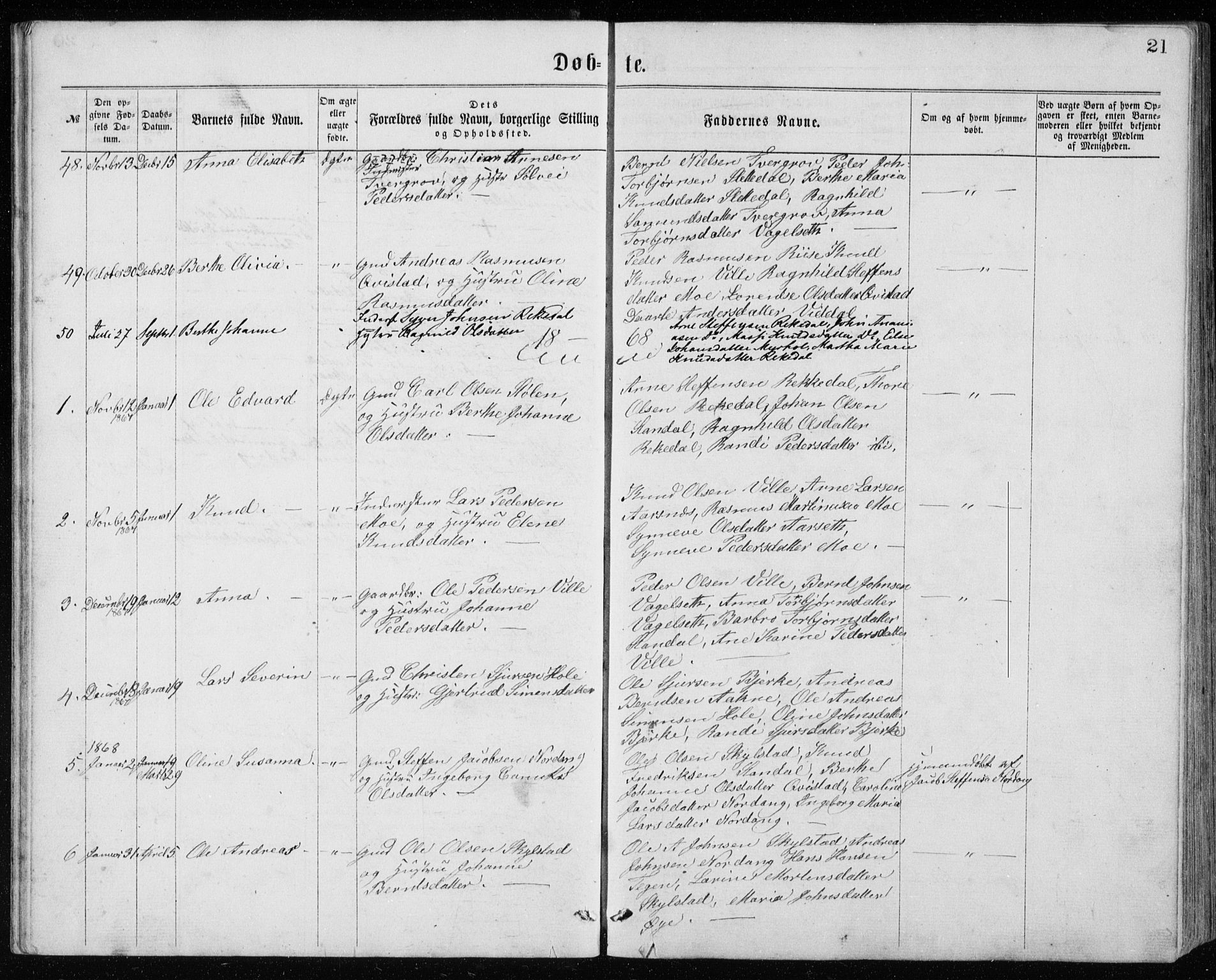 Ministerialprotokoller, klokkerbøker og fødselsregistre - Møre og Romsdal, AV/SAT-A-1454/515/L0214: Klokkerbok nr. 515C01, 1865-1883, s. 21