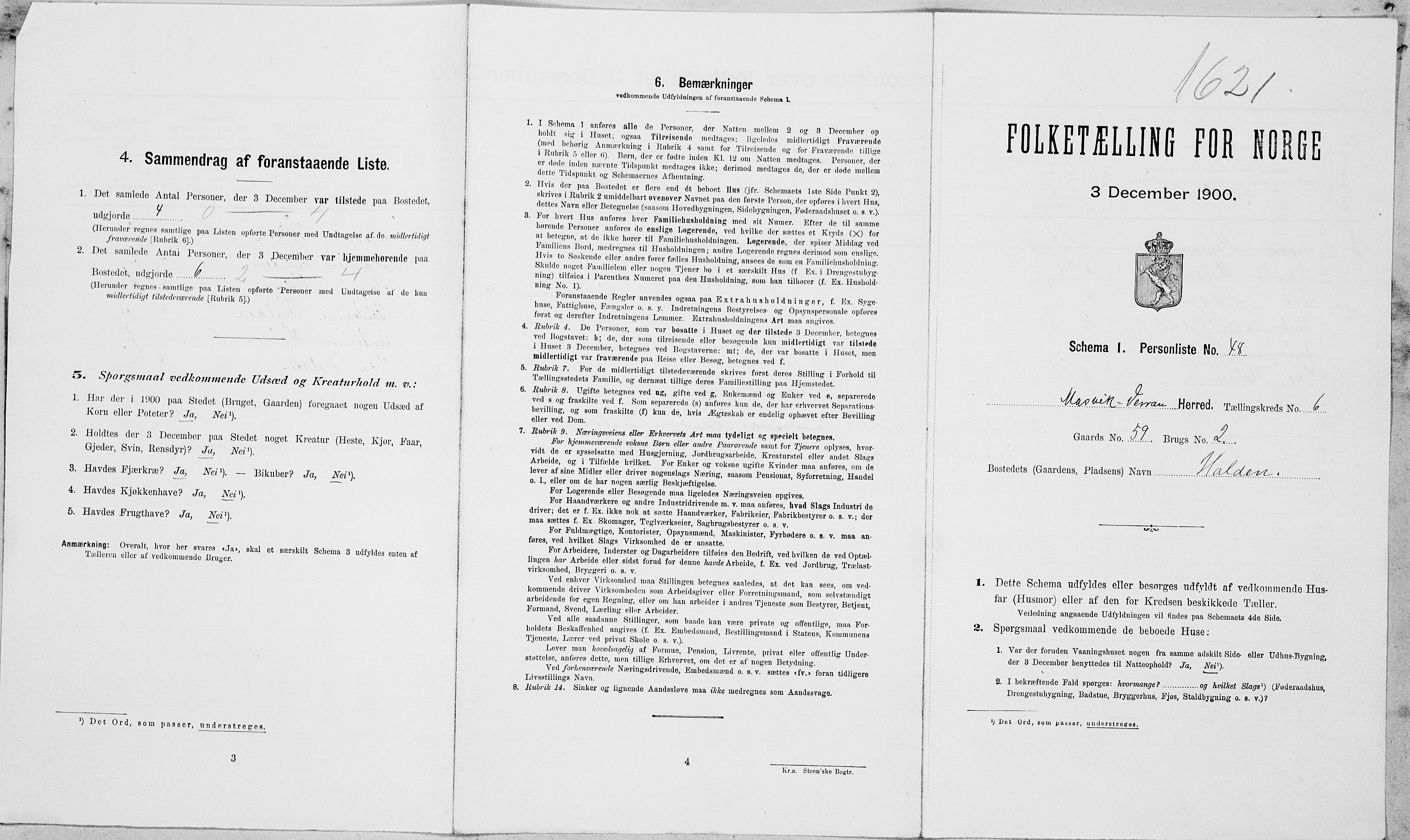 SAT, Folketelling 1900 for 1723 Mosvik og Verran herred, 1900, s. 727