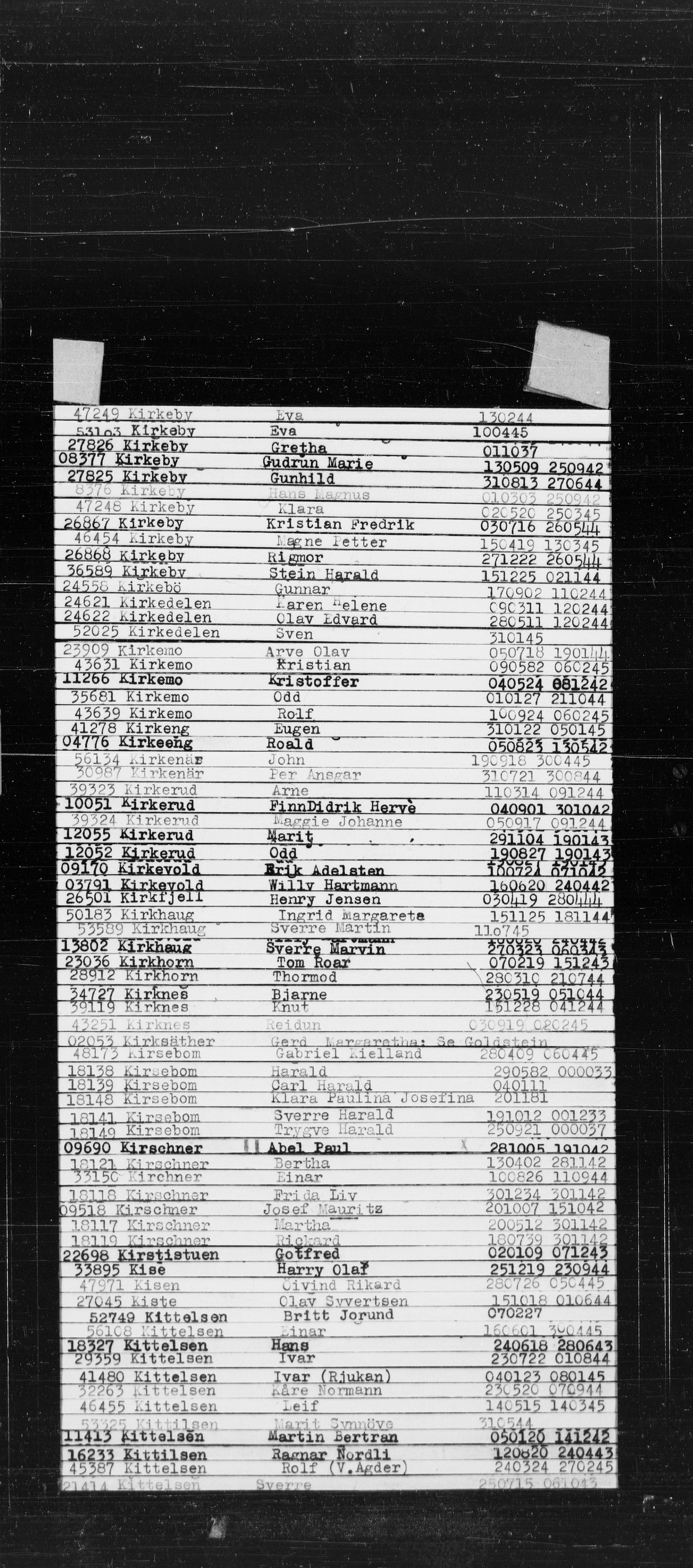 Den Kgl. Norske Legasjons Flyktningskontor, RA/S-6753/V/Va/L0022: Kjesäterkartoteket.  Alfabetisk register, A-Å., 1940-1945, s. 456