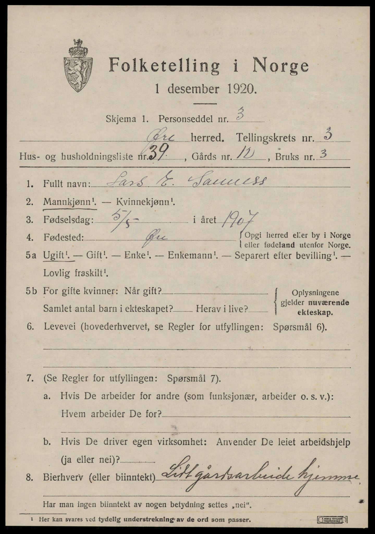 SAT, Folketelling 1920 for 1558 Øre herred, 1920, s. 2023