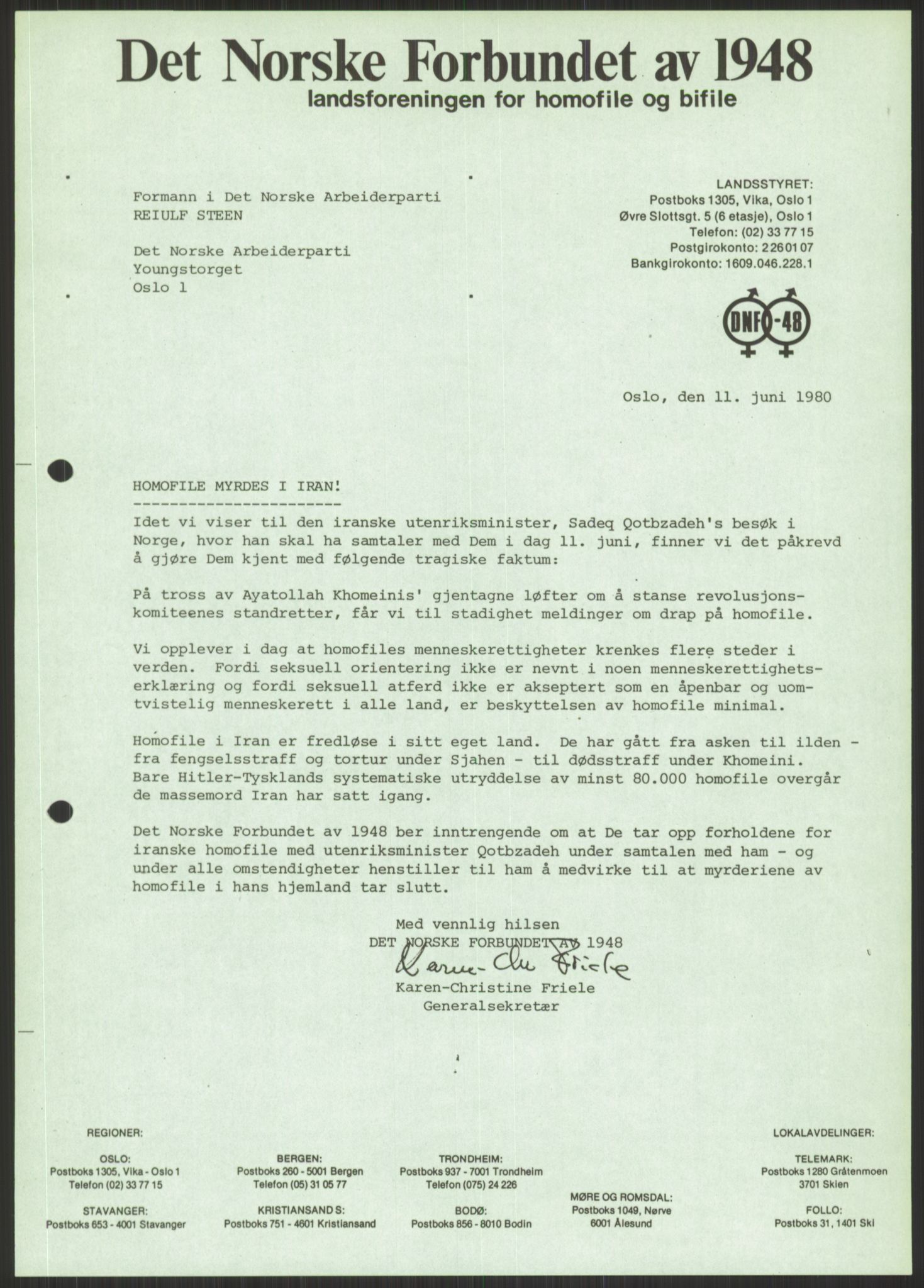 Det Norske Forbundet av 1948/Landsforeningen for Lesbisk og Homofil Frigjøring, AV/RA-PA-1216/D/Dd/L0001: Diskriminering, 1973-1991, s. 599