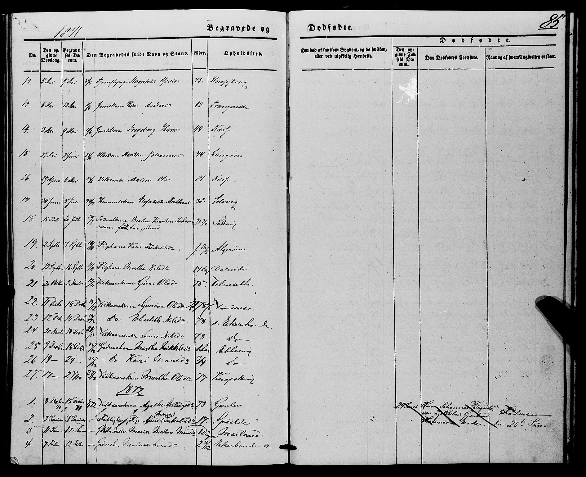 Fjell sokneprestembete, SAB/A-75301/H/Haa: Ministerialbok nr. A 7, 1847-1877, s. 85