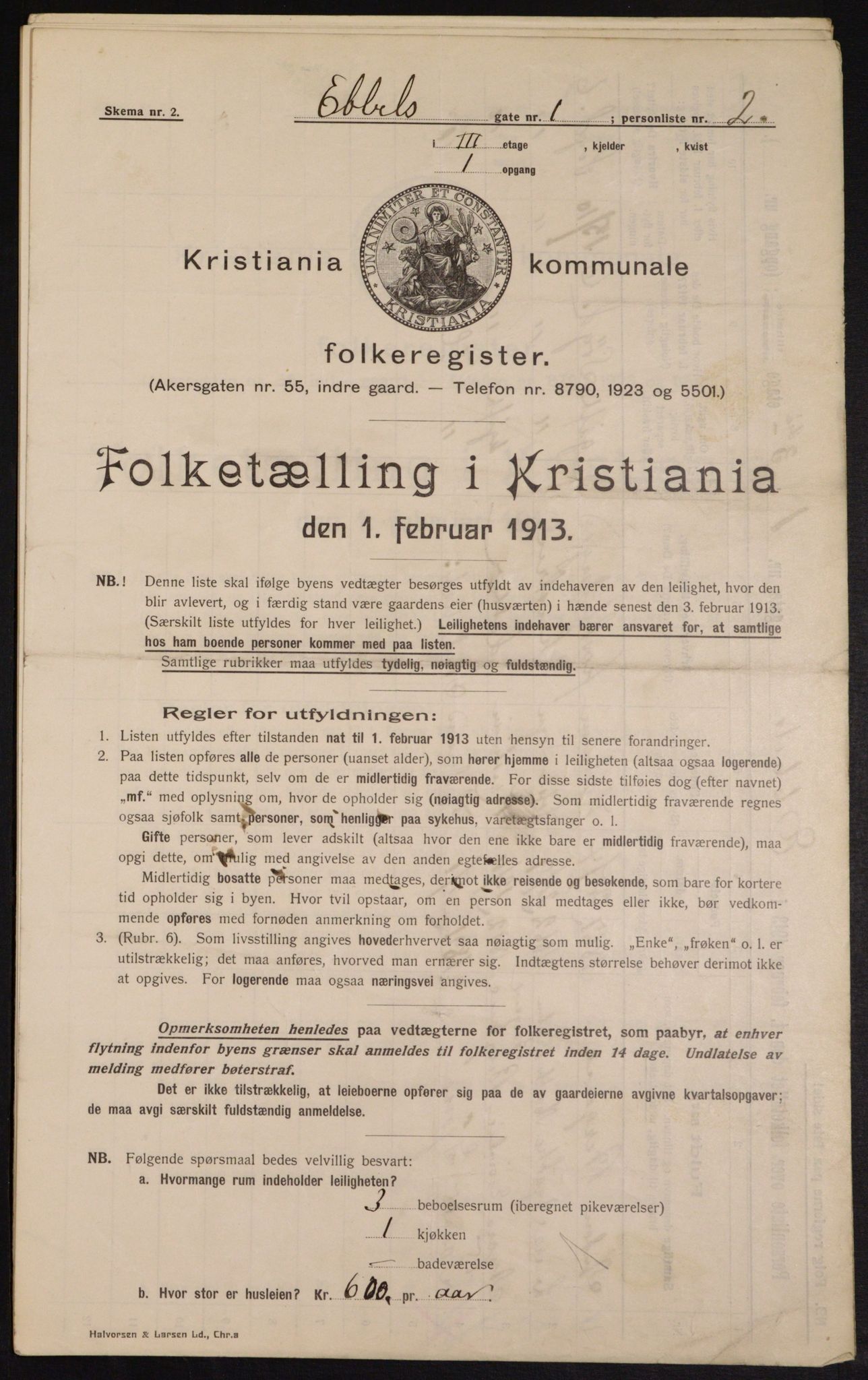 OBA, Kommunal folketelling 1.2.1913 for Kristiania, 1913, s. 18106