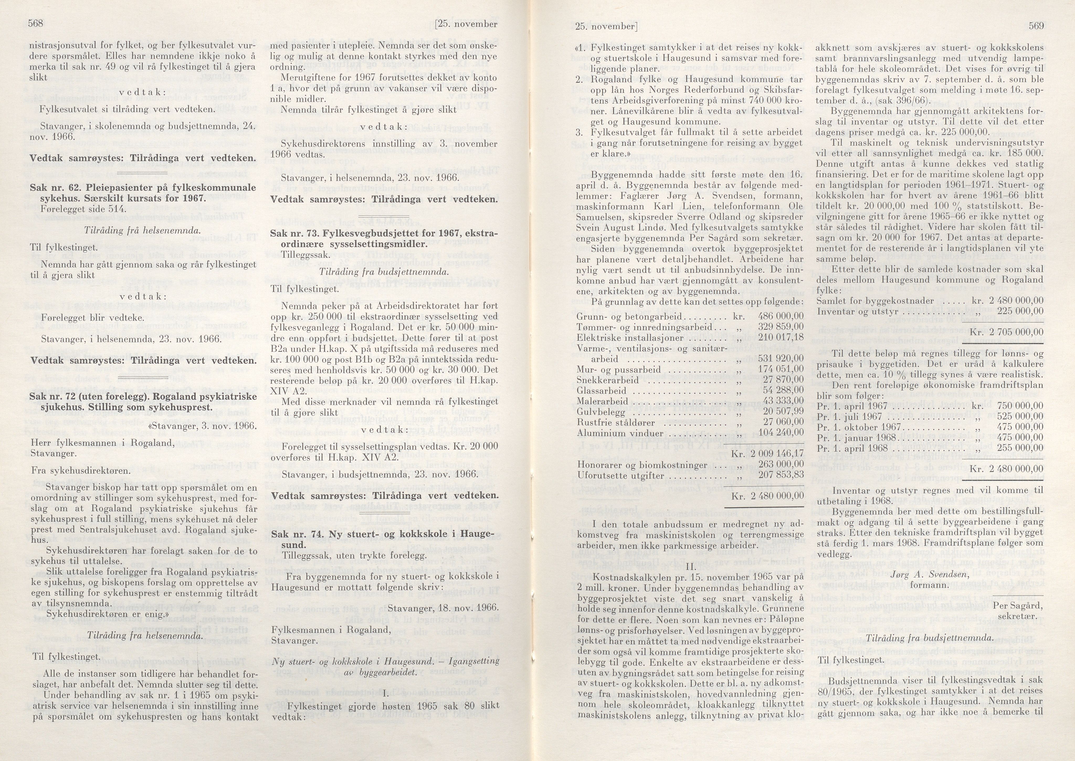 Rogaland fylkeskommune - Fylkesrådmannen , IKAR/A-900/A/Aa/Aaa/L0086: Møtebok , 1966, s. 568-569