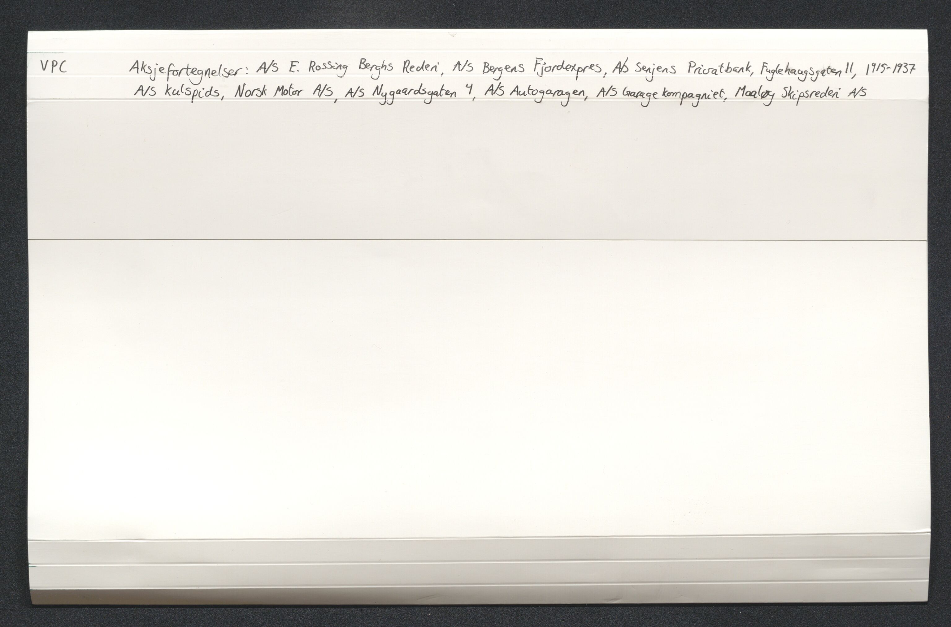 PA 1533 - A/S Vestlandske Petroleumscompani, AV/SAST-A-101953/R/Rb/L0012: Aksjefortegnelser, 1914-1937, s. 573