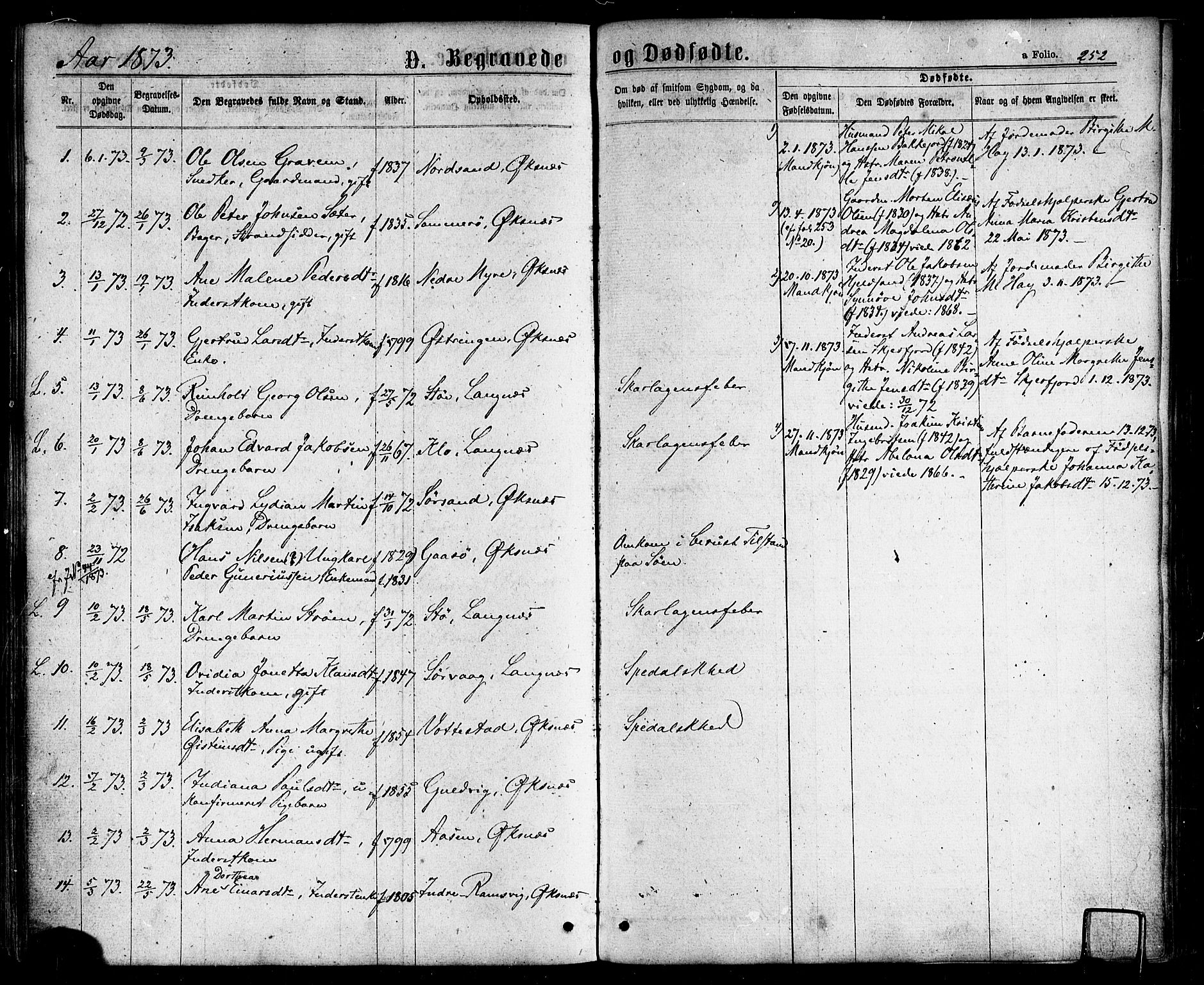 Ministerialprotokoller, klokkerbøker og fødselsregistre - Nordland, SAT/A-1459/893/L1334: Ministerialbok nr. 893A07, 1867-1877, s. 252