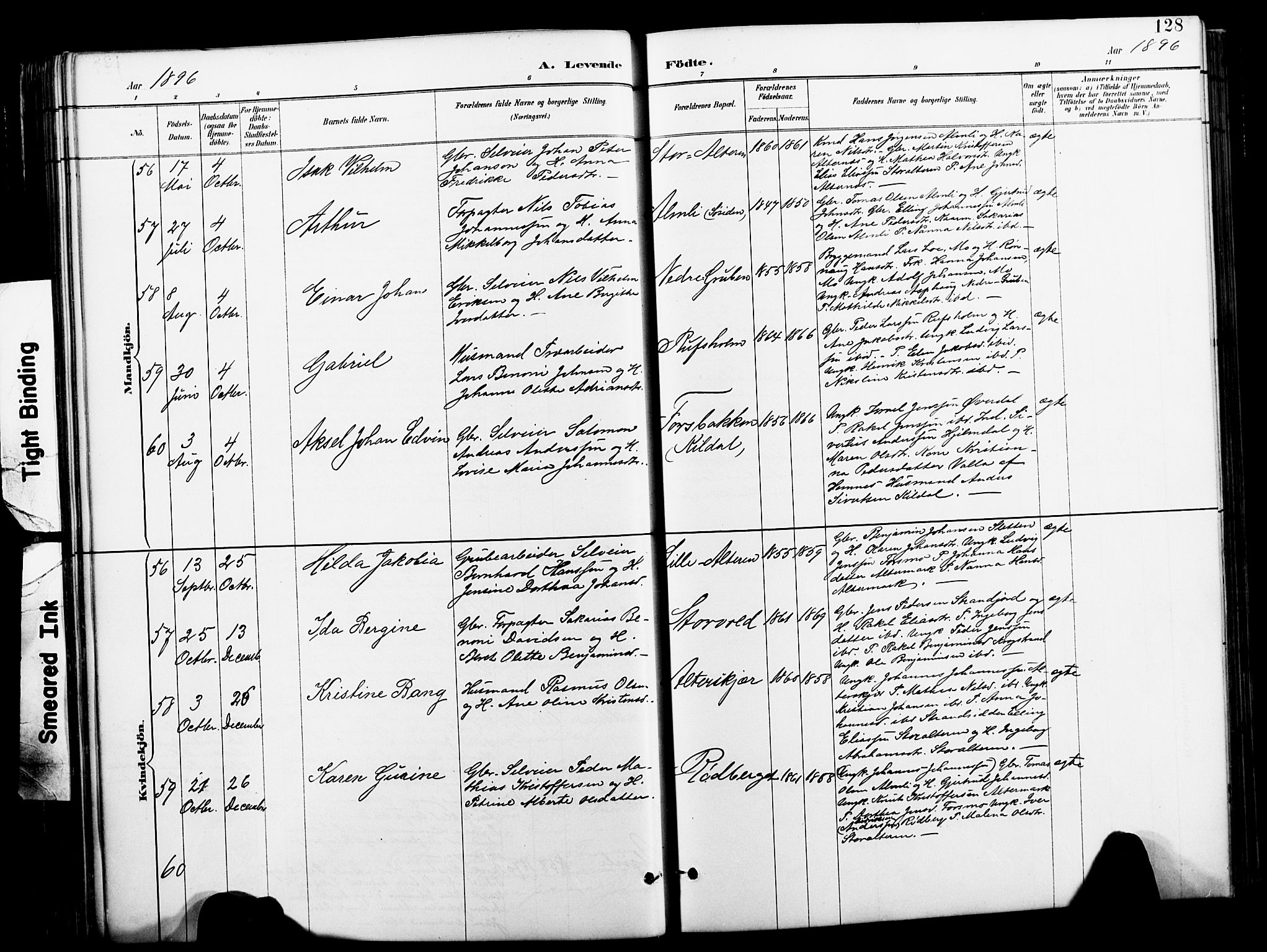 Ministerialprotokoller, klokkerbøker og fødselsregistre - Nordland, SAT/A-1459/827/L0421: Klokkerbok nr. 827C10, 1887-1906, s. 128
