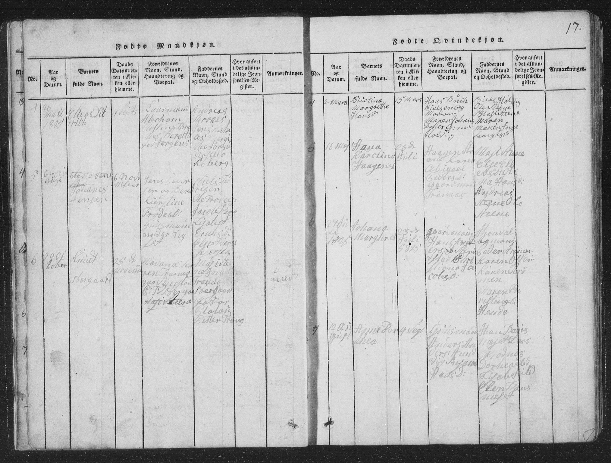 Ministerialprotokoller, klokkerbøker og fødselsregistre - Nord-Trøndelag, AV/SAT-A-1458/773/L0613: Ministerialbok nr. 773A04, 1815-1845, s. 17