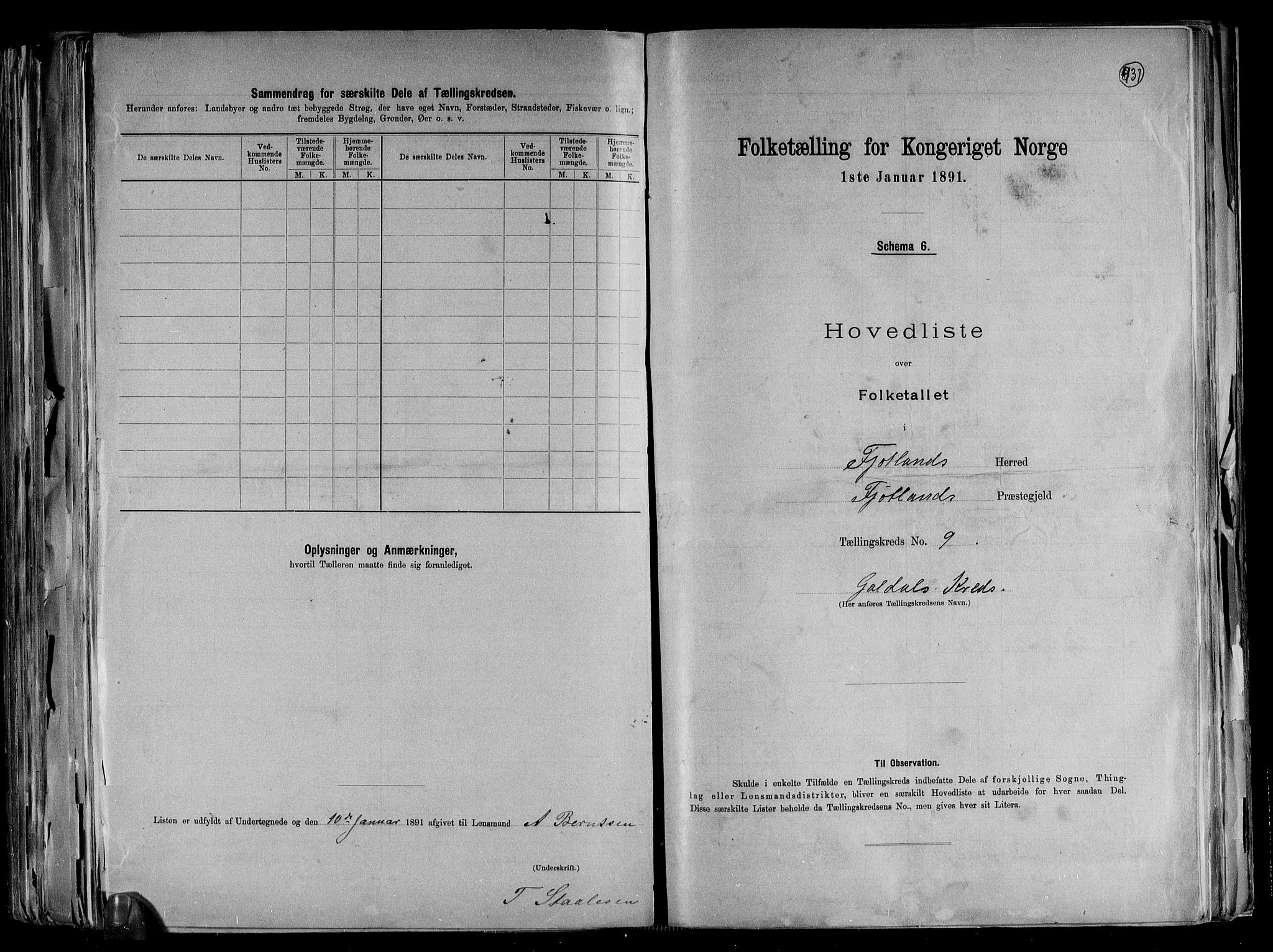 RA, Folketelling 1891 for 1036 Fjotland herred, 1891, s. 21