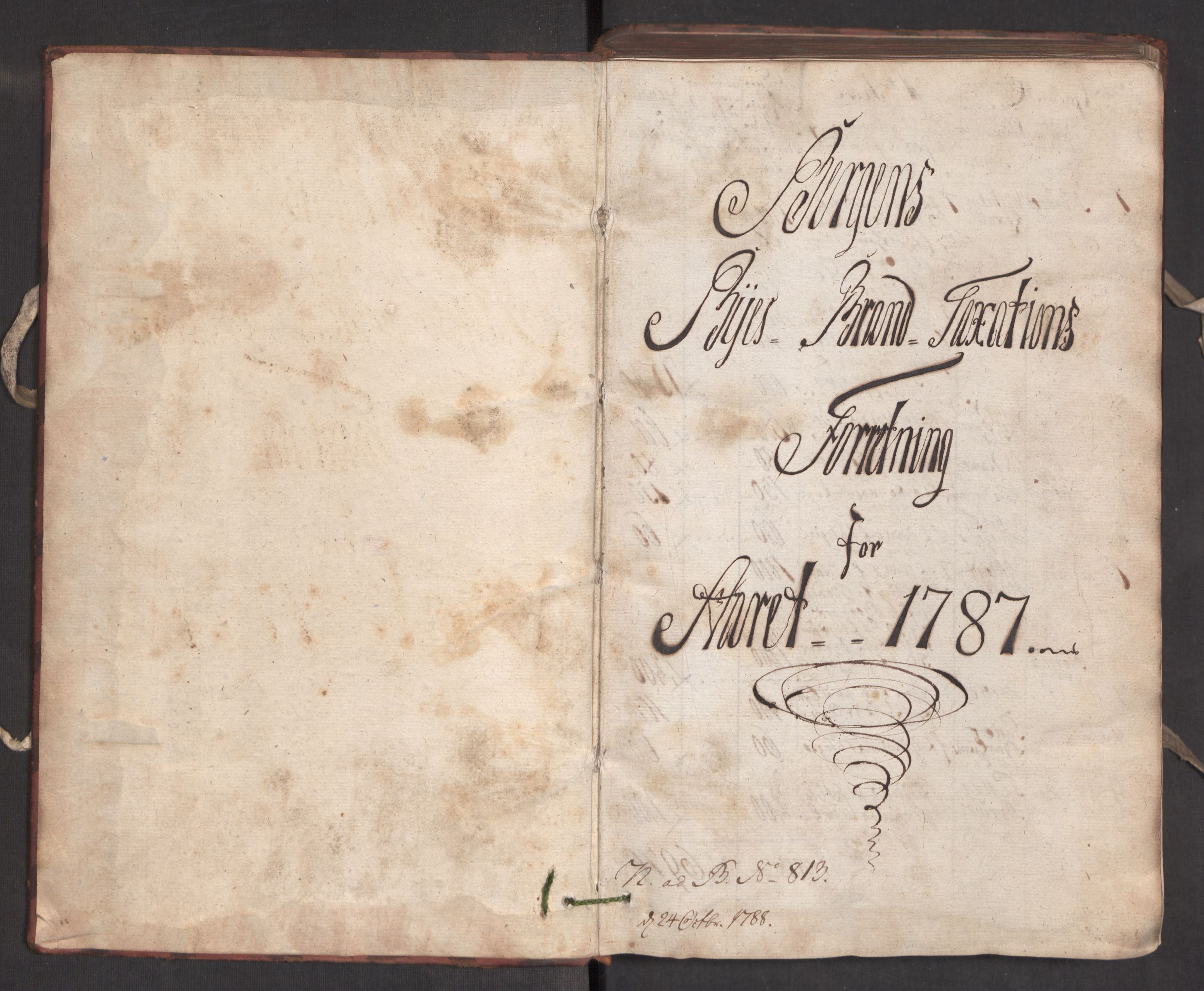 Kommersekollegiet, Brannforsikringskontoret 1767-1814, AV/RA-EA-5458/F/Fa/L0005/0001: Bergen / Branntakstprotokoll, 1787