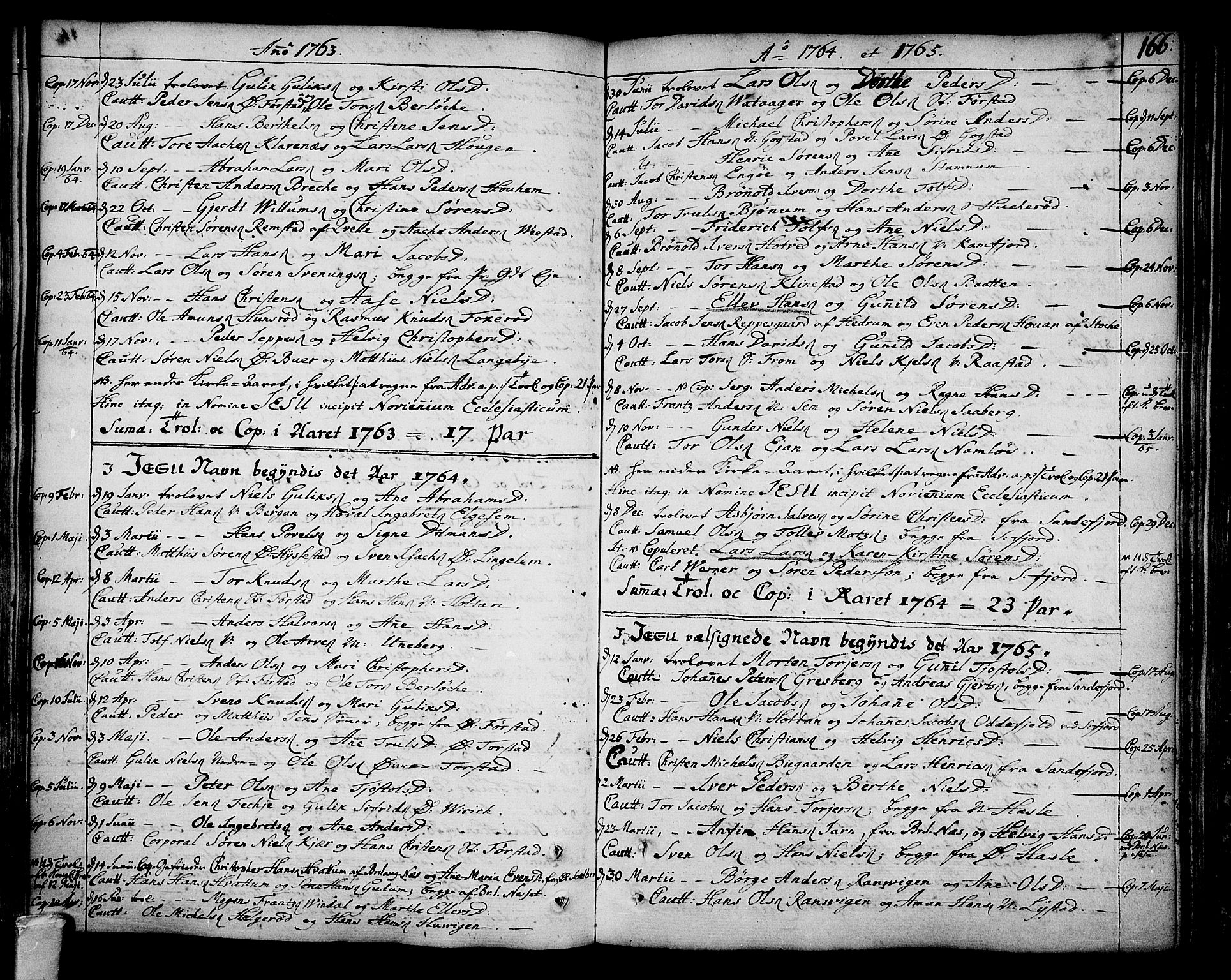 Sandar kirkebøker, AV/SAKO-A-243/F/Fa/L0002: Ministerialbok nr. 2, 1733-1788, s. 166