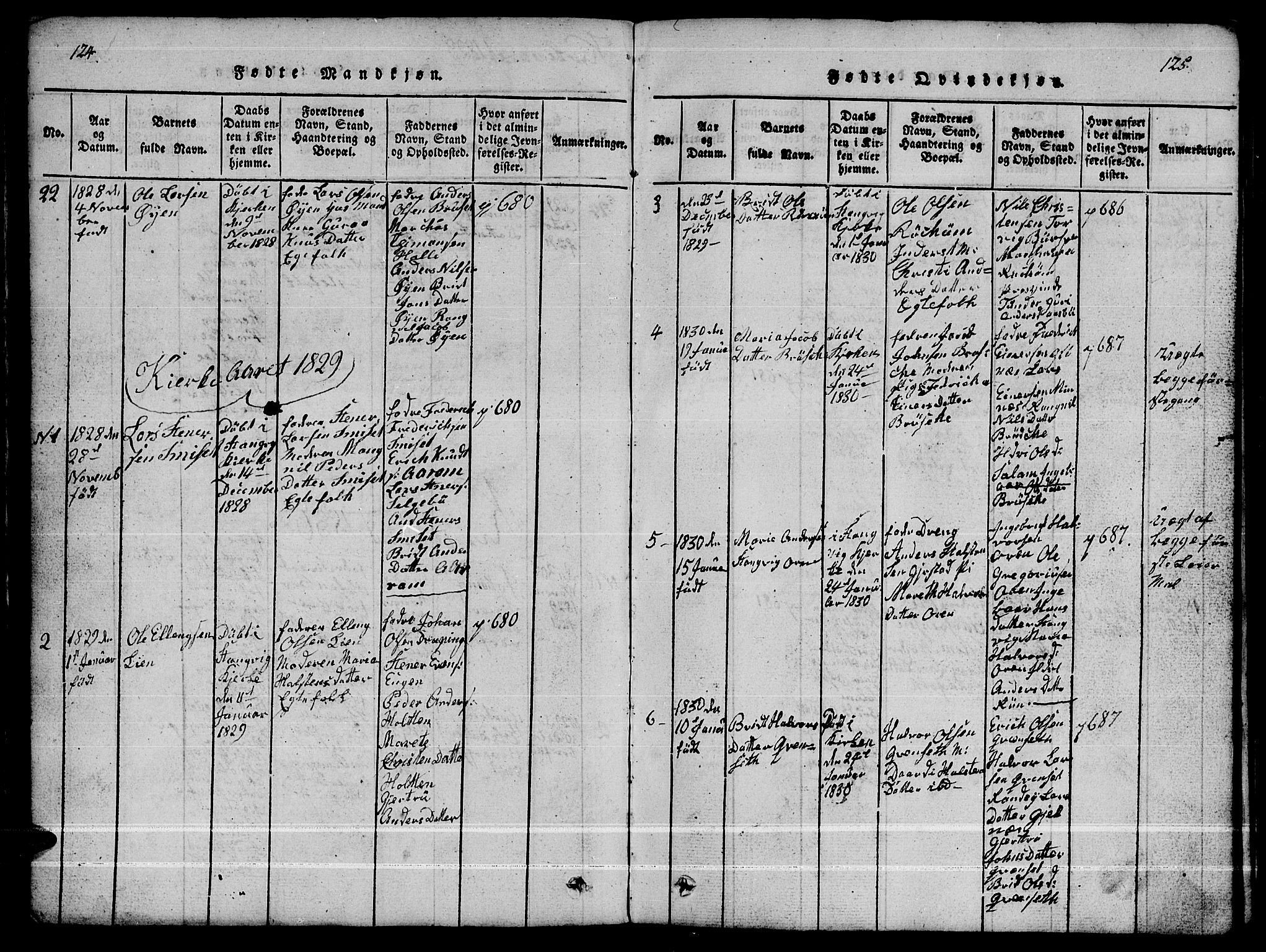 Ministerialprotokoller, klokkerbøker og fødselsregistre - Møre og Romsdal, AV/SAT-A-1454/592/L1031: Klokkerbok nr. 592C01, 1820-1833, s. 124-125