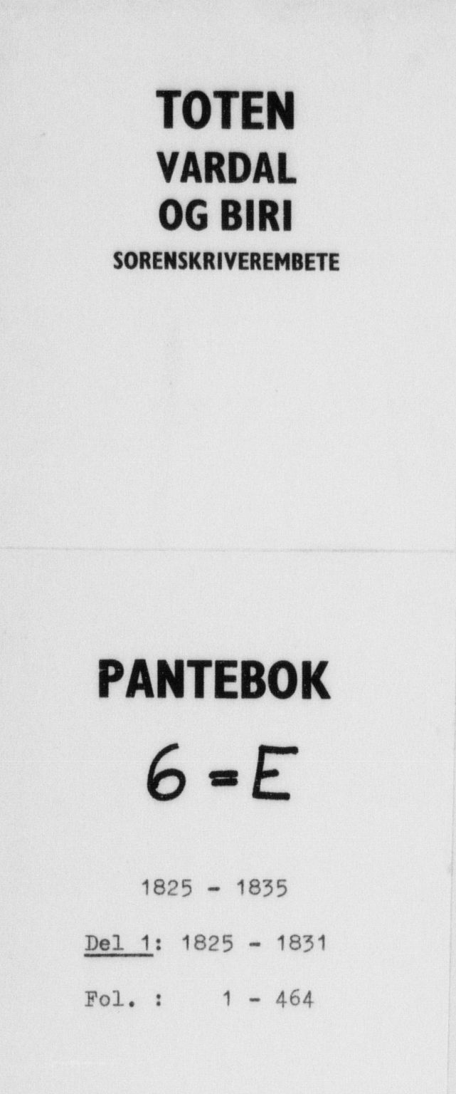 Toten tingrett, AV/SAH-TING-006/H/Hb/Hba/L0006a: Pantebok nr. 6a, 1825-1831