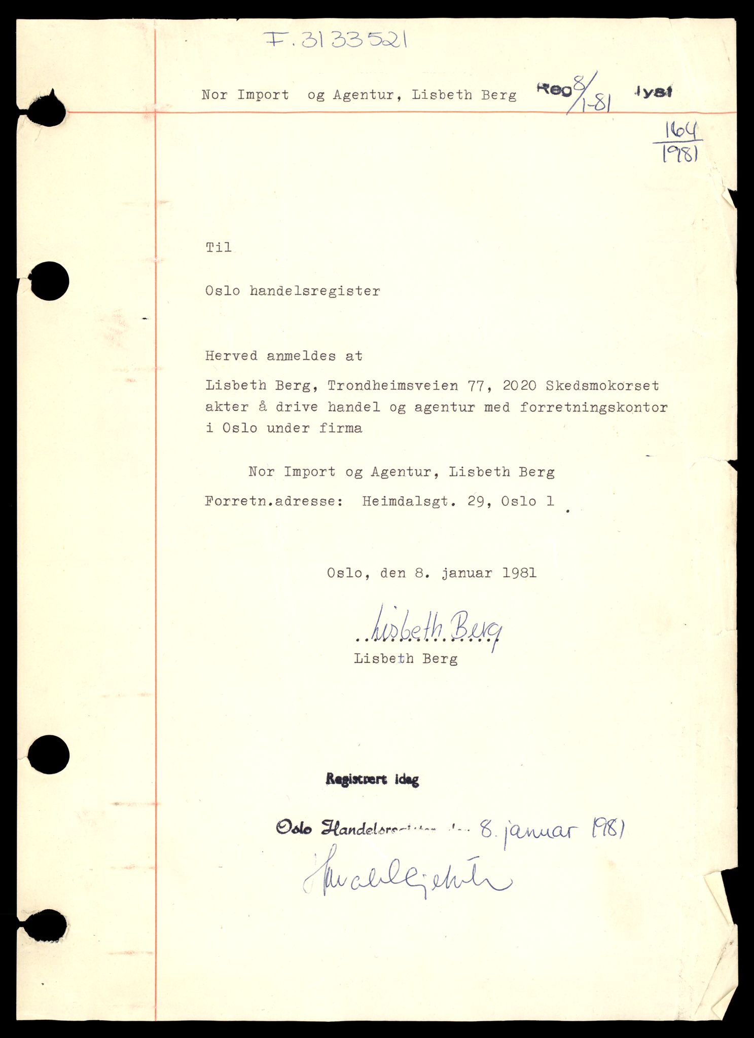 Oslo byfogd, Handelsregisteret, SAT/A-10867/G/Gb/Gba/L0028: Enkeltmannsforetak, Nori-Nø, 1944-1990