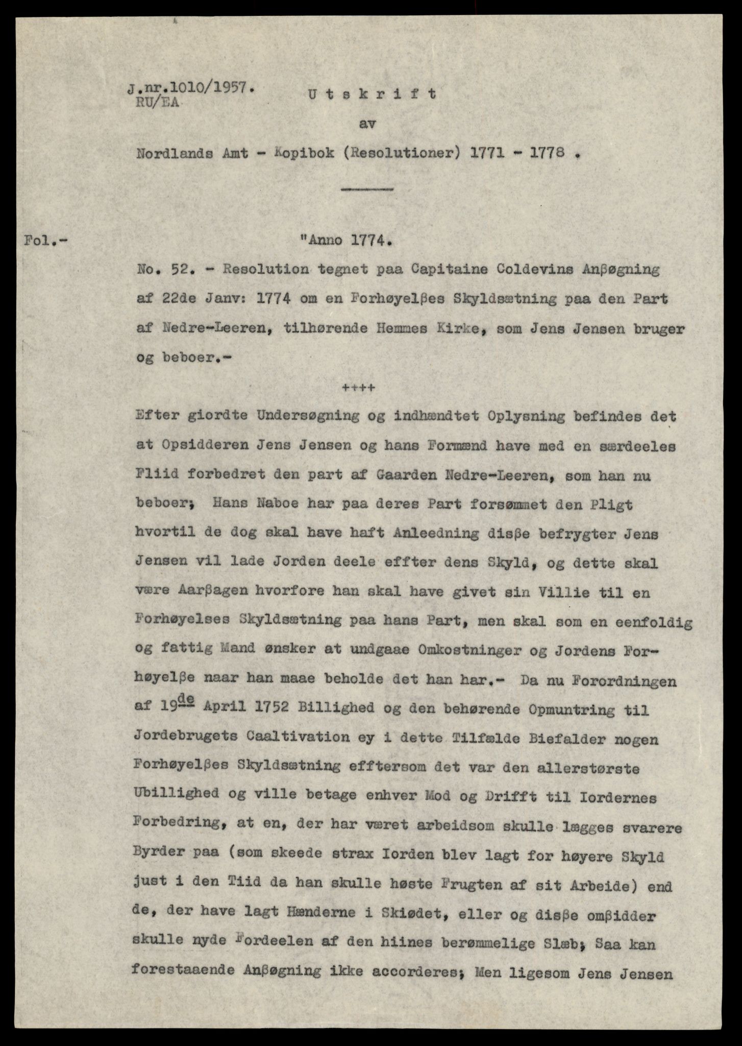 Statsarkivet i Trondheim, AV/SAT-A-4183/J/Jm/L0016: Diverse, 1703-1826