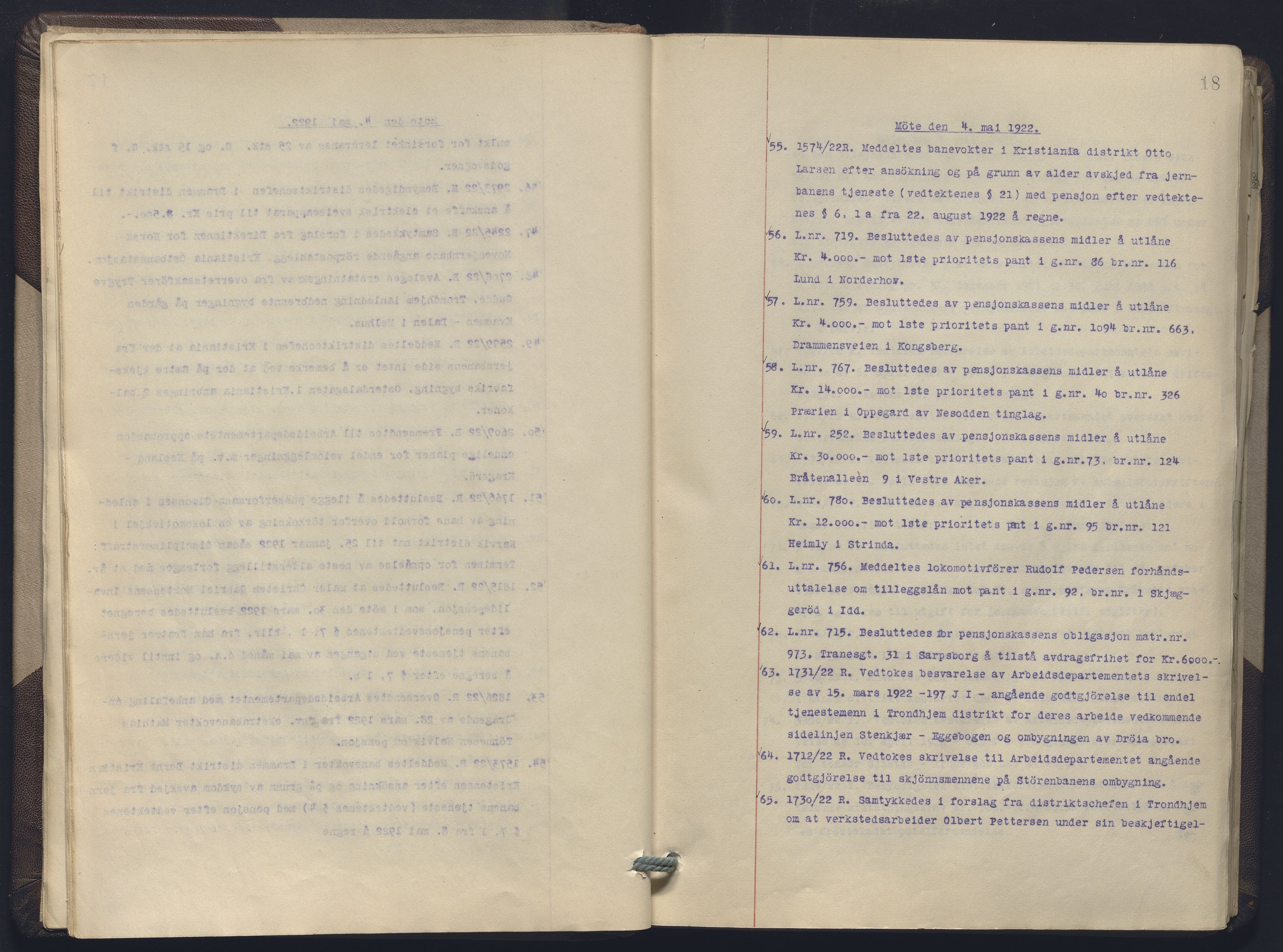 Norges statsbaner, Administrasjons- økonomi- og personalavdelingen, AV/RA-S-3412/A/Aa/L0019: Forhandlingsprotokoll, 1922-1924, s. 18
