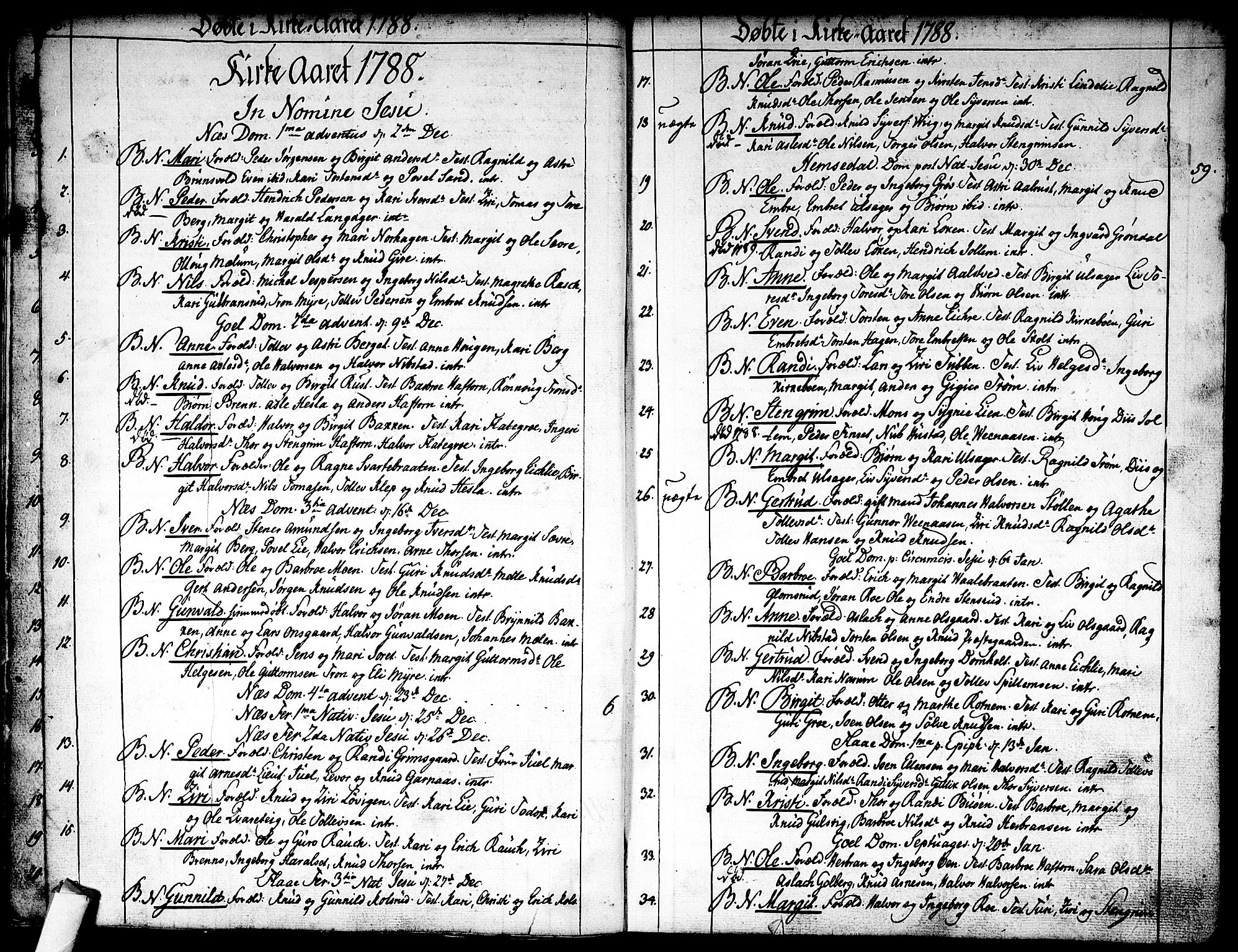 Nes kirkebøker, SAKO/A-236/F/Fa/L0005: Ministerialbok nr. 5, 1787-1807, s. 16-17