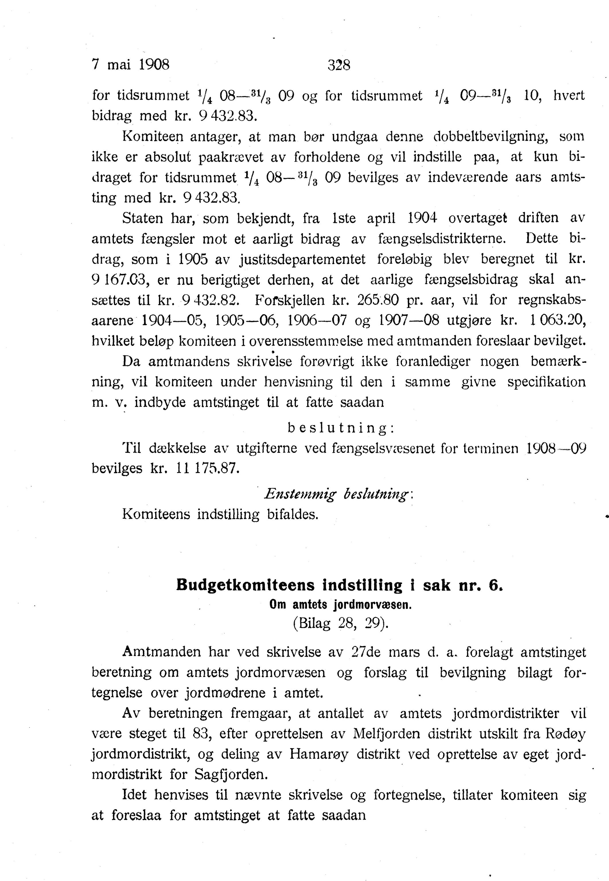 Nordland Fylkeskommune. Fylkestinget, AIN/NFK-17/176/A/Ac/L0031: Fylkestingsforhandlinger 1908, 1908